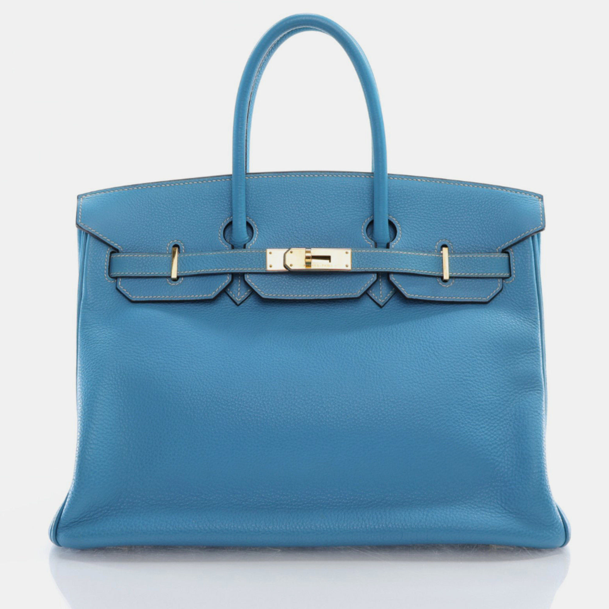 Hermes turquoise togo birkin 35 handbag