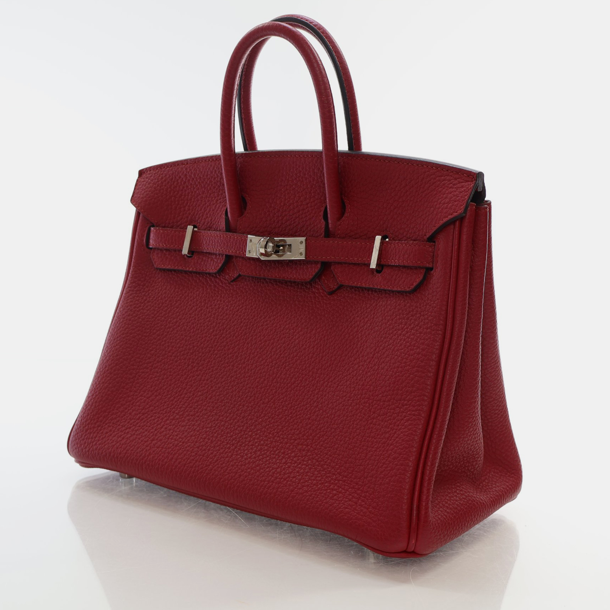 Hermes Rouge Grenat Togo PHW Birkin 25 Handbag