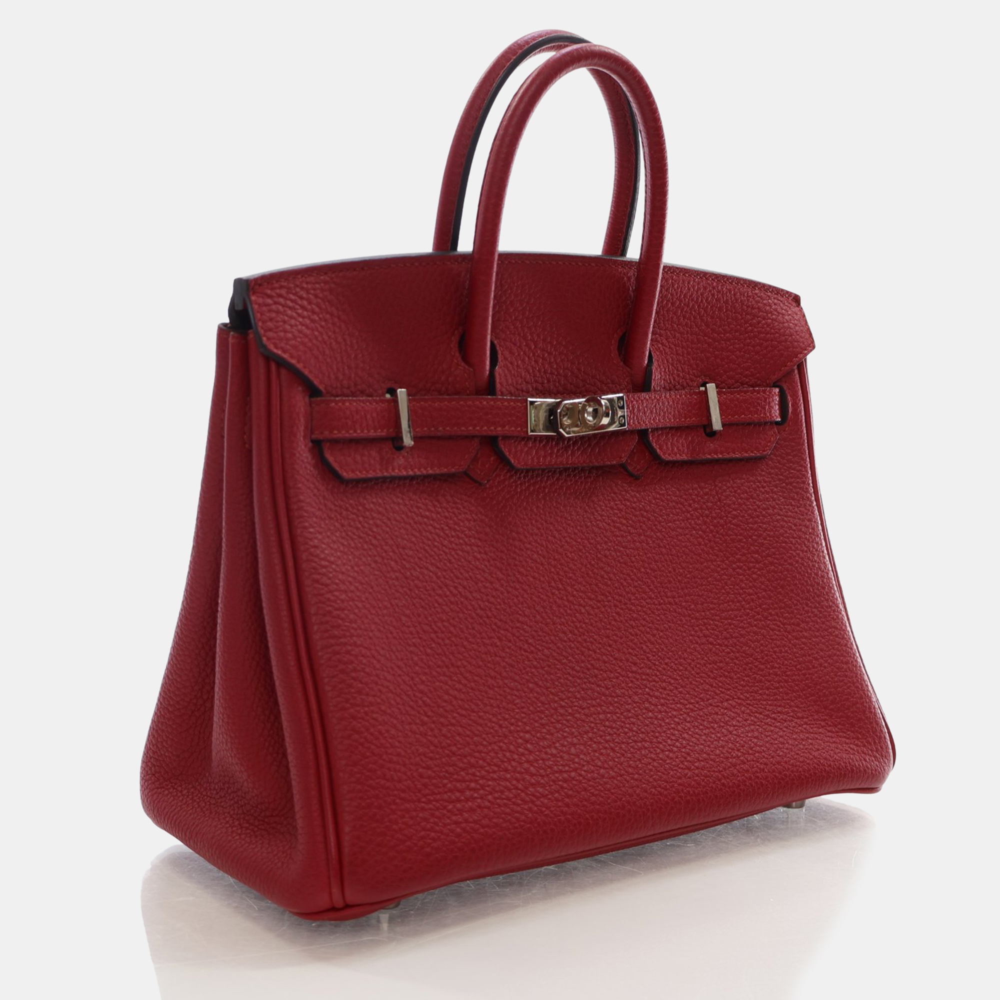 Hermes Rouge Grenat Togo PHW Birkin 25 Handbag