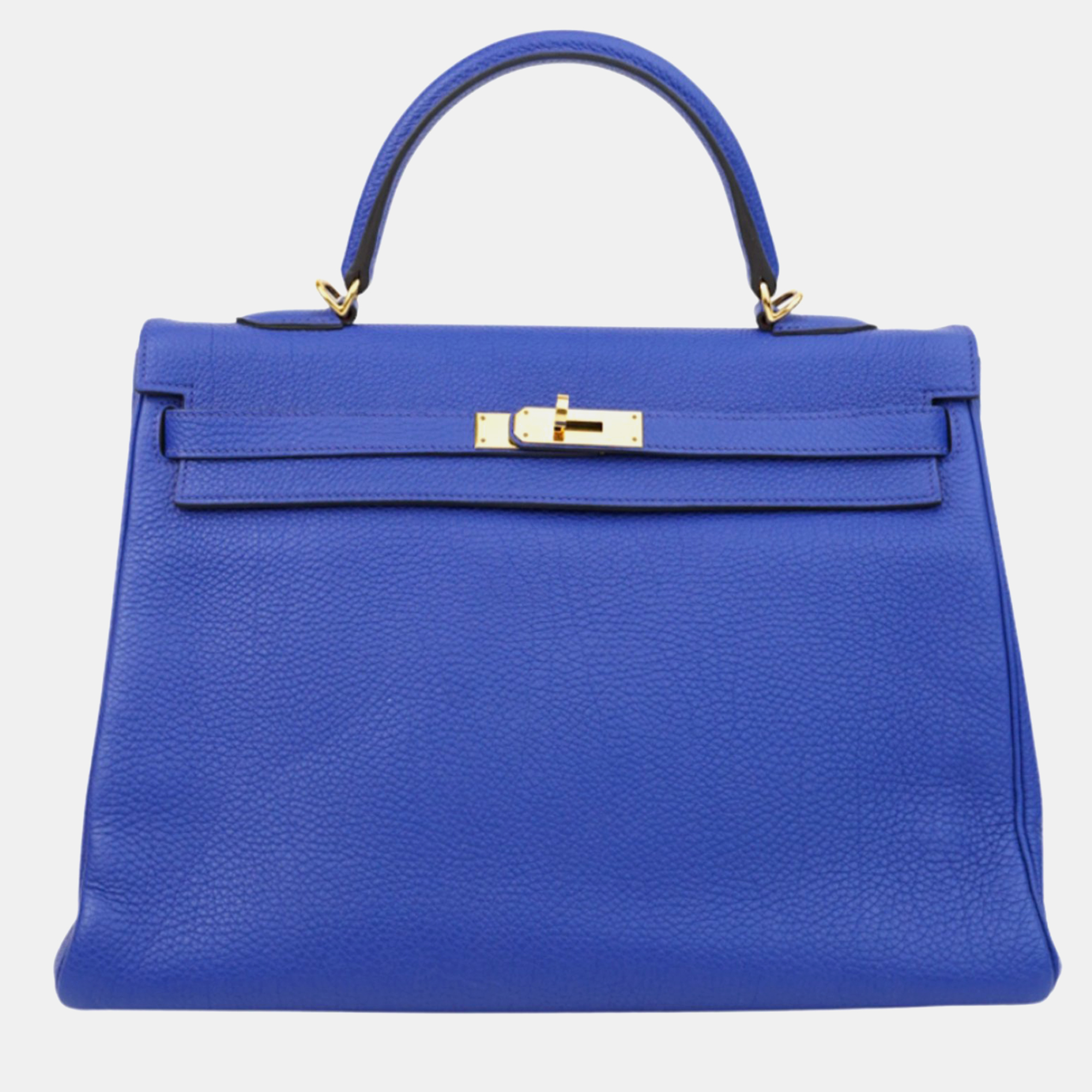 Hermes blue electric togo kelly 35 handbag