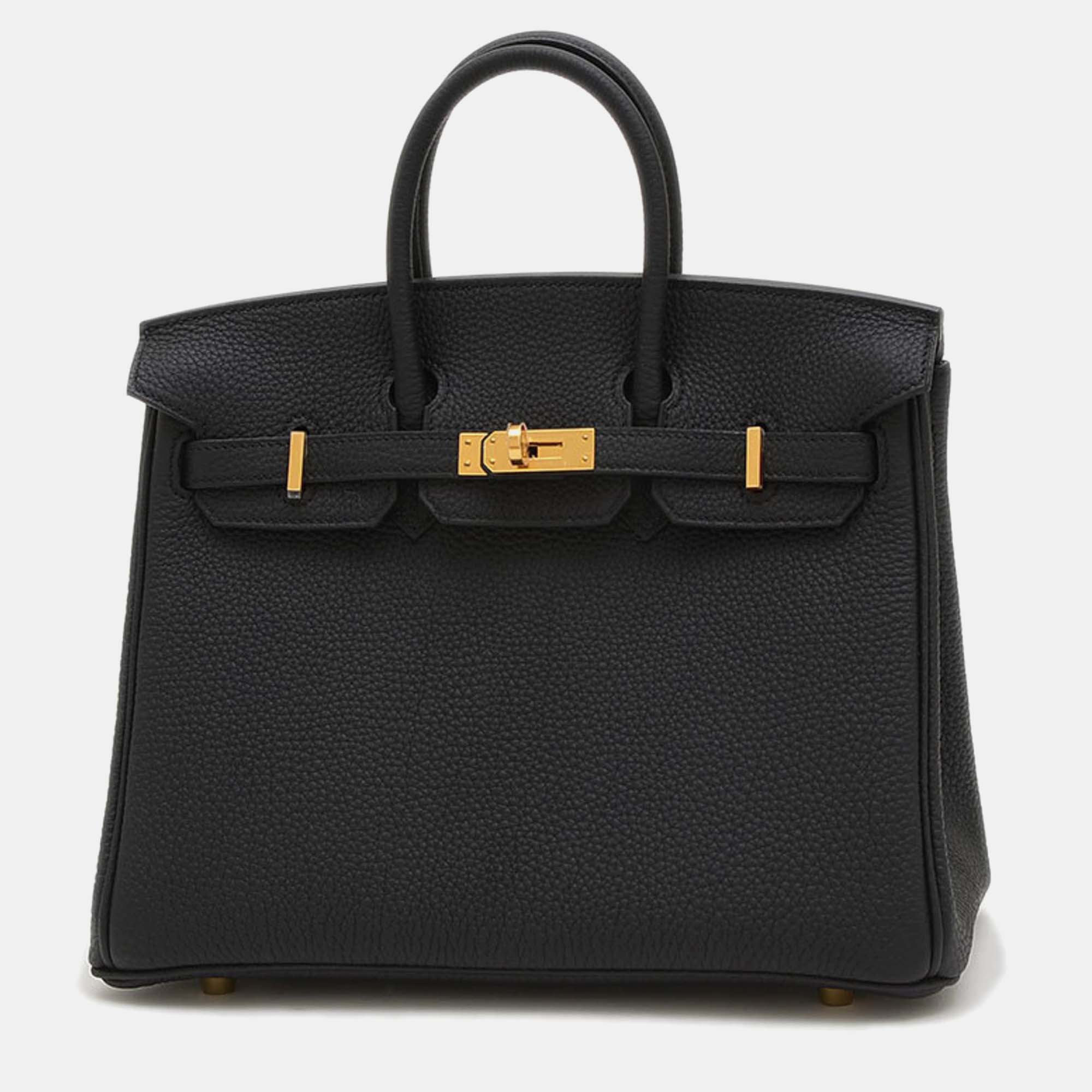 Hermes black togo birkin handbag