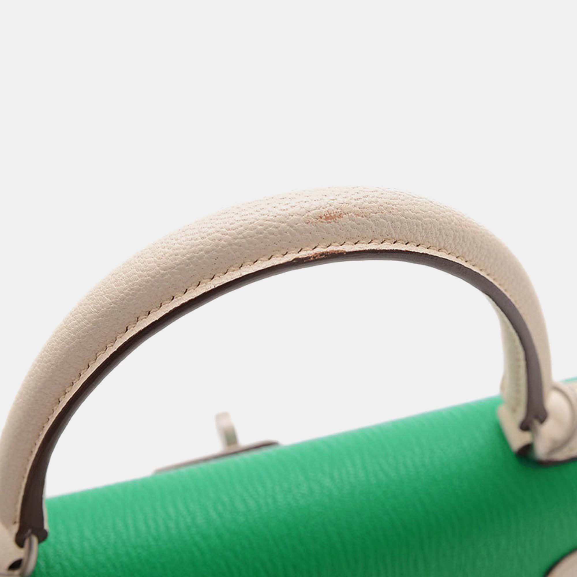 Hermes Mint Mushroom Matte Chevre Kelly Handbag