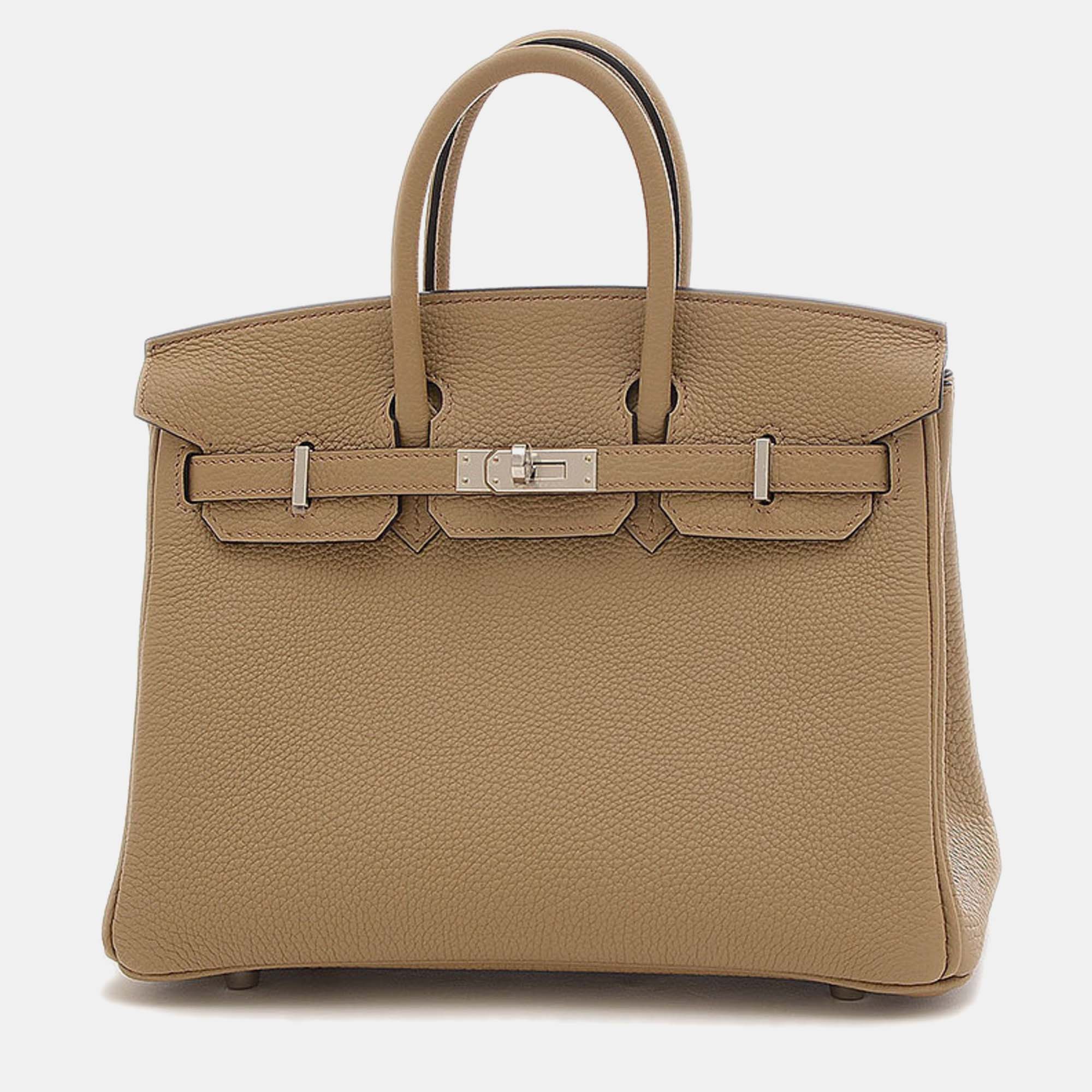 Hermes beige marfa togo birkin handbag