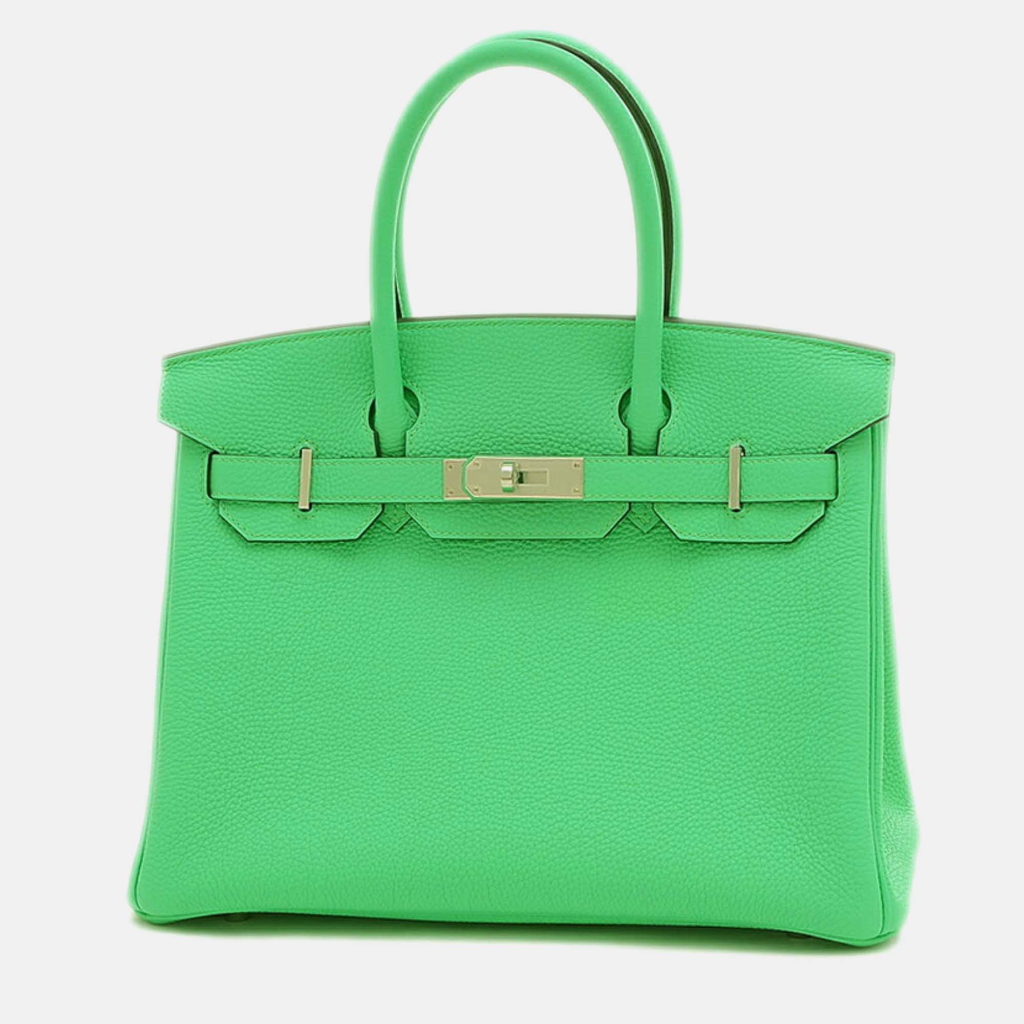 Hermes vert comic togo birkin handbag