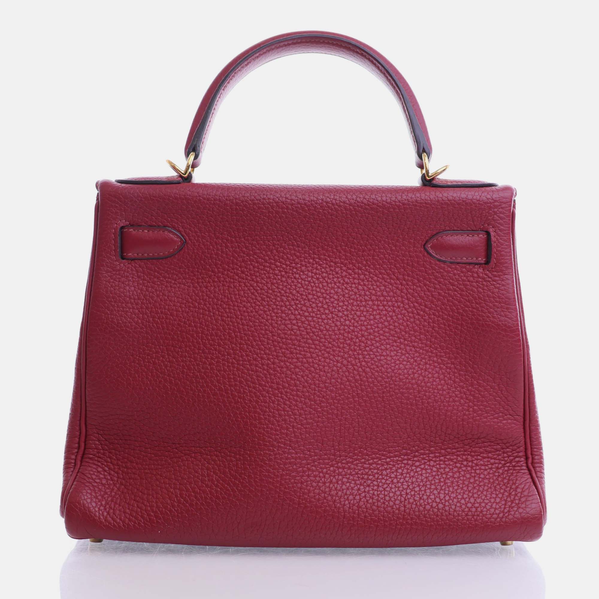 Hermes Rouge Grenat Togo Leather Kelly 28 Tote Bag