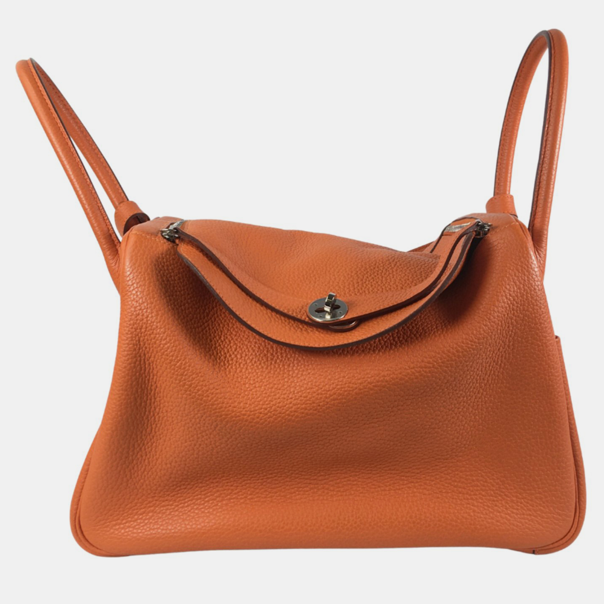 Hermes orange clemence lindy 34 handbag