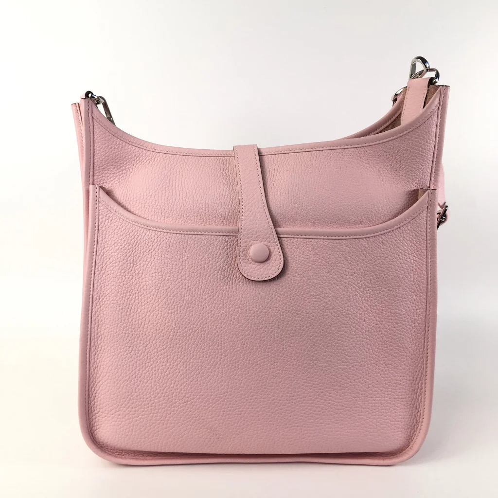 Hermes Rose Sakura Clemence Evelyne GM Bag