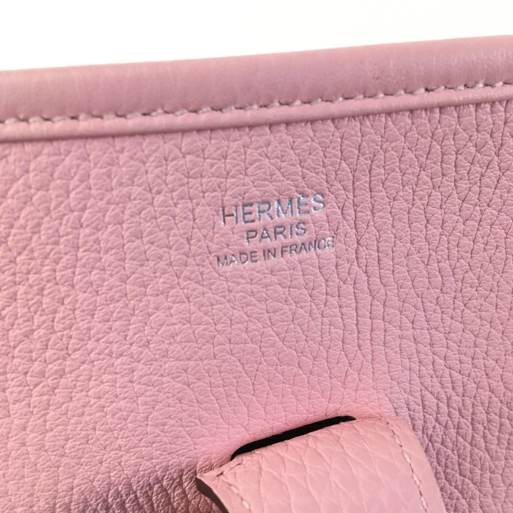 Hermes Rose Sakura Clemence Evelyne GM Bag