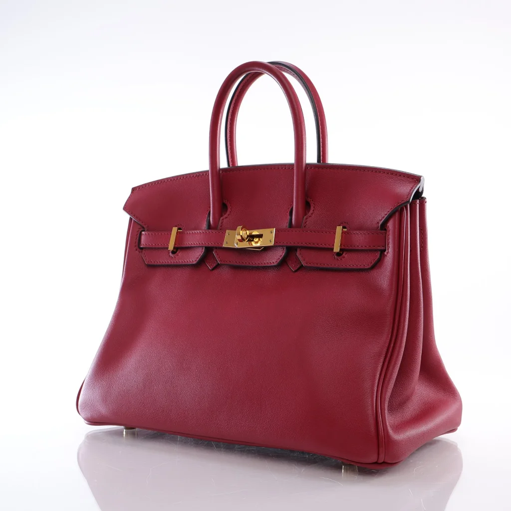 Hermes Rouge Grenat Swift Birkin 25 Handbag