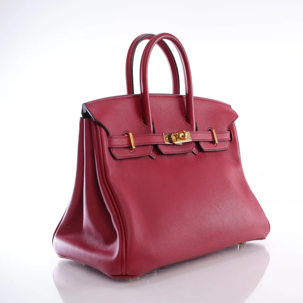 Hermes Rouge Grenat Swift Birkin 25 Handbag