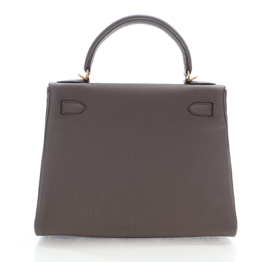 Hermes Gris Etain Togo Kelly 28 Handbag