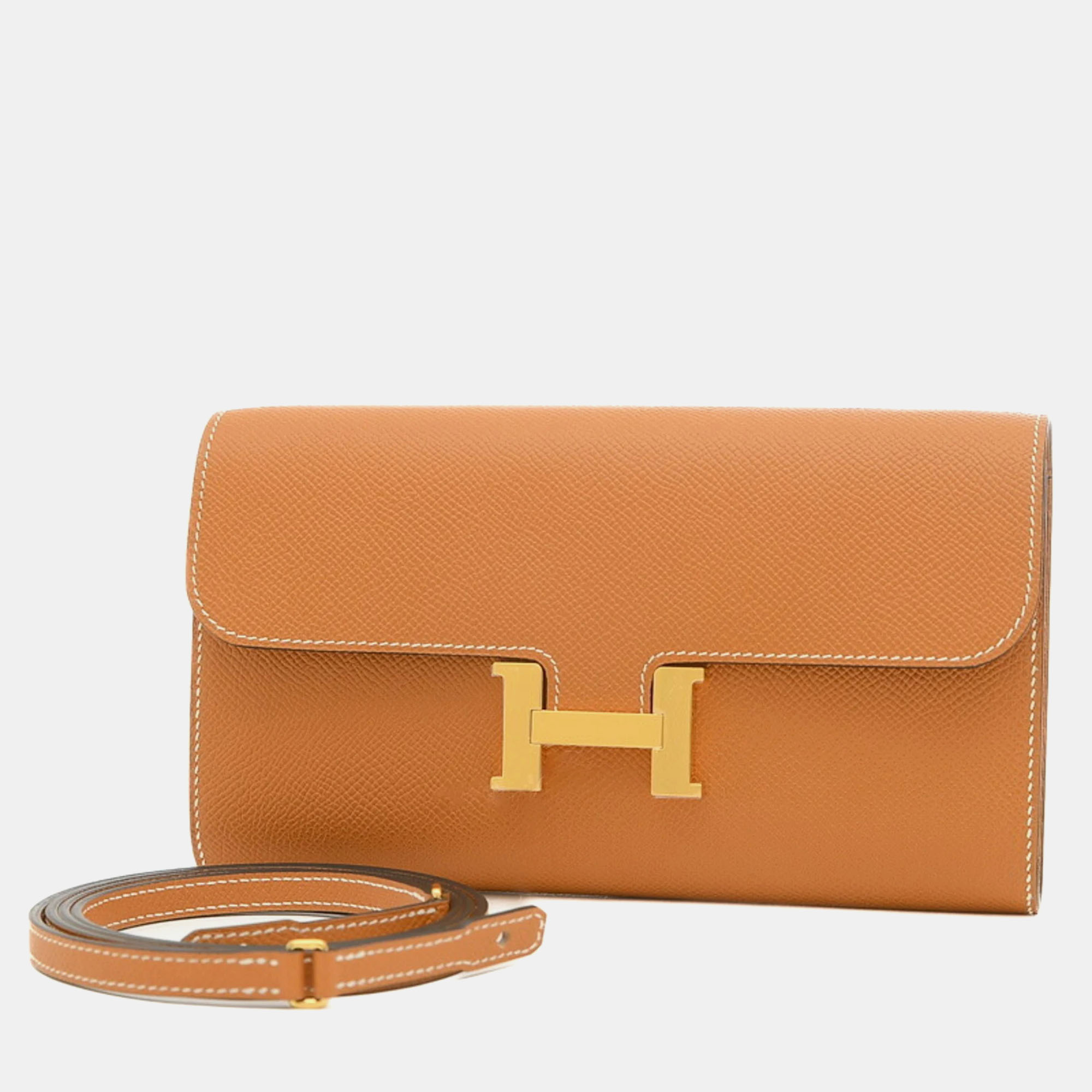 Hermes toffee epson constance to-go wallet