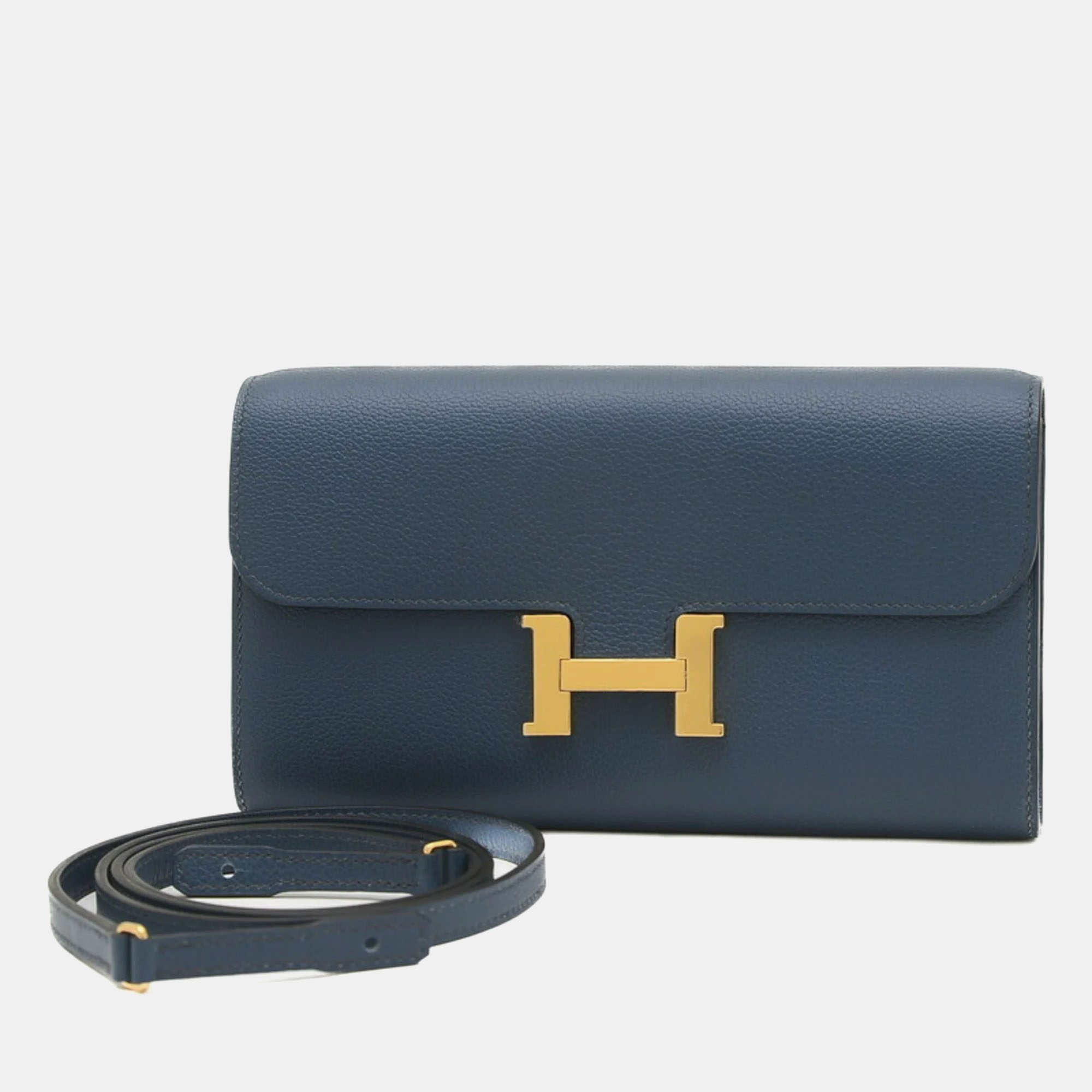 Hermes blue de plus evercolor constance to-go long wallet