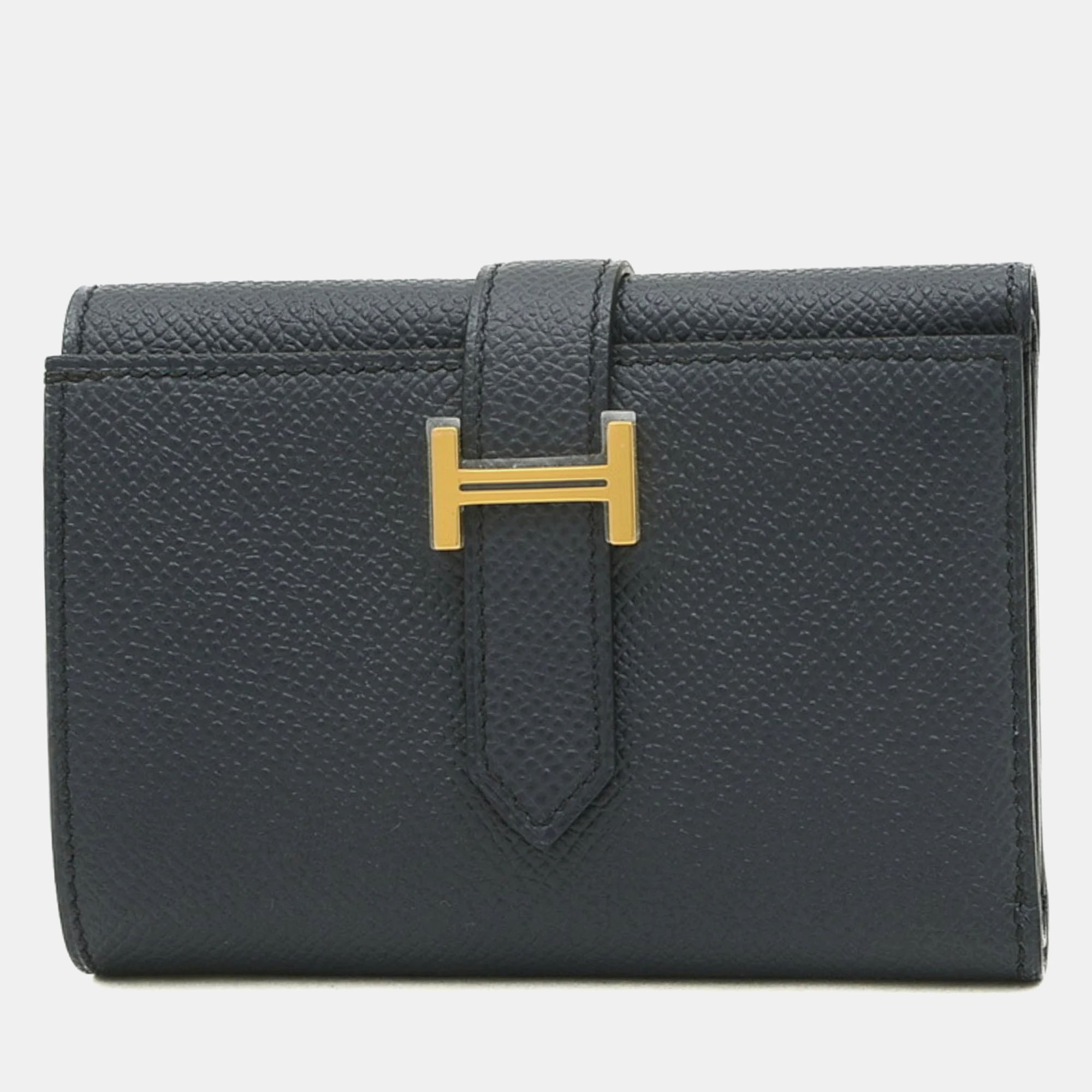 Hermes blue indigo epson bearn combination tri-fold wallet