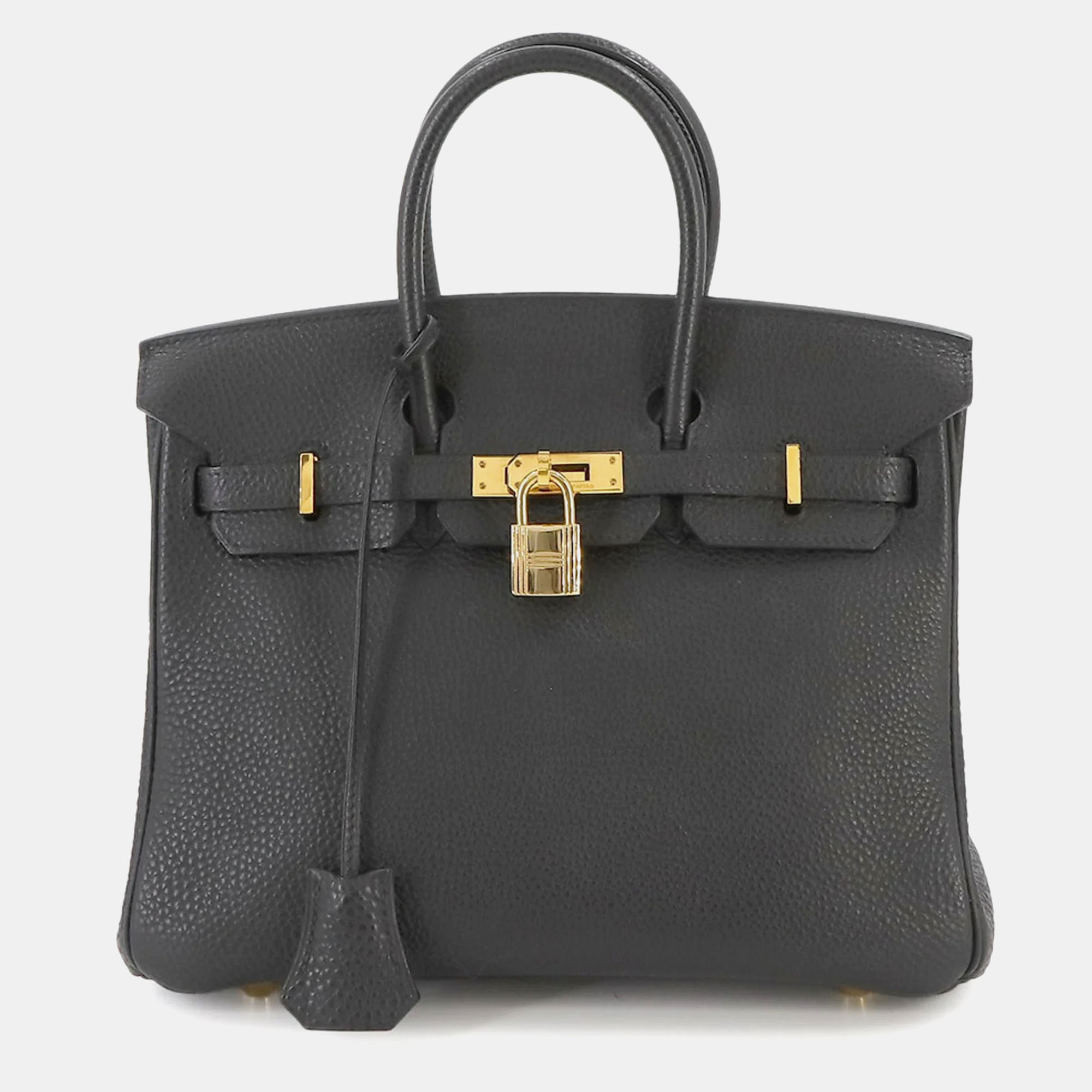 Hermes black togo birkin 25 handbag