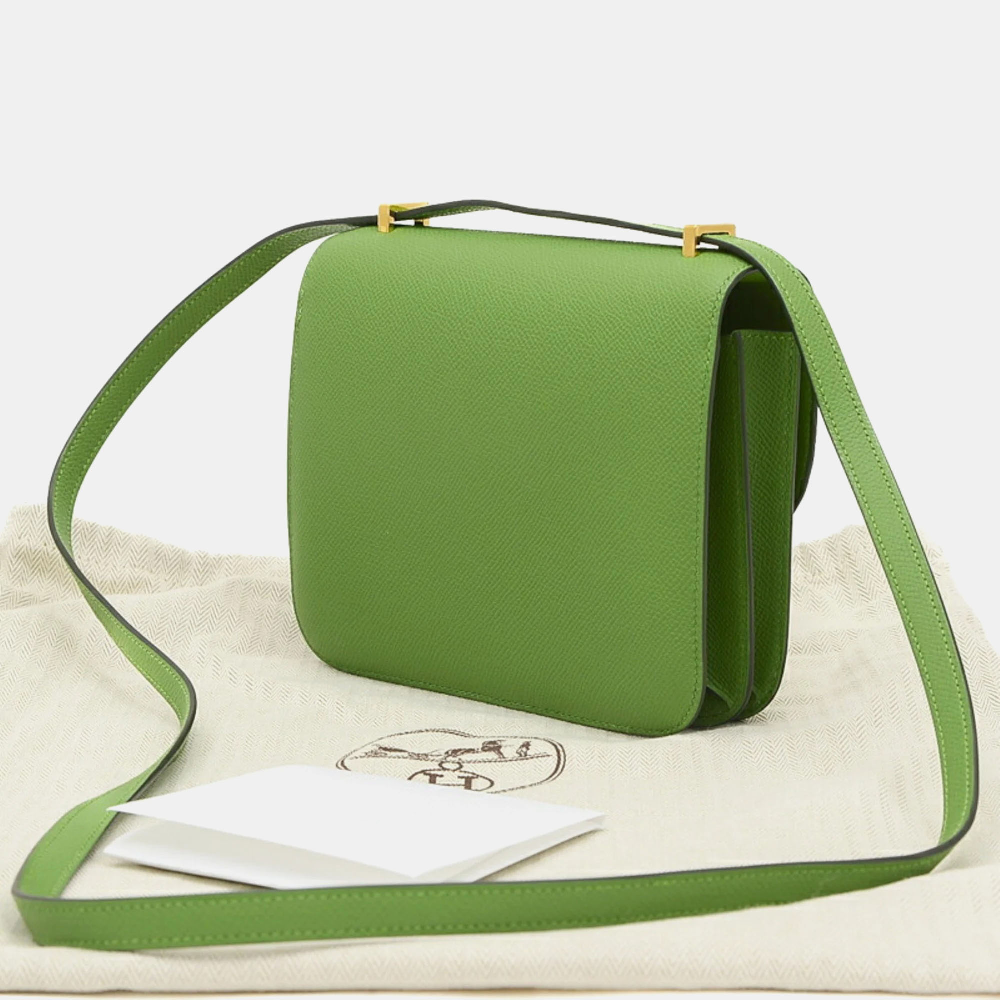 Hermes Vert Yucca Epson Constance 18 Miroir Shoulder Bag