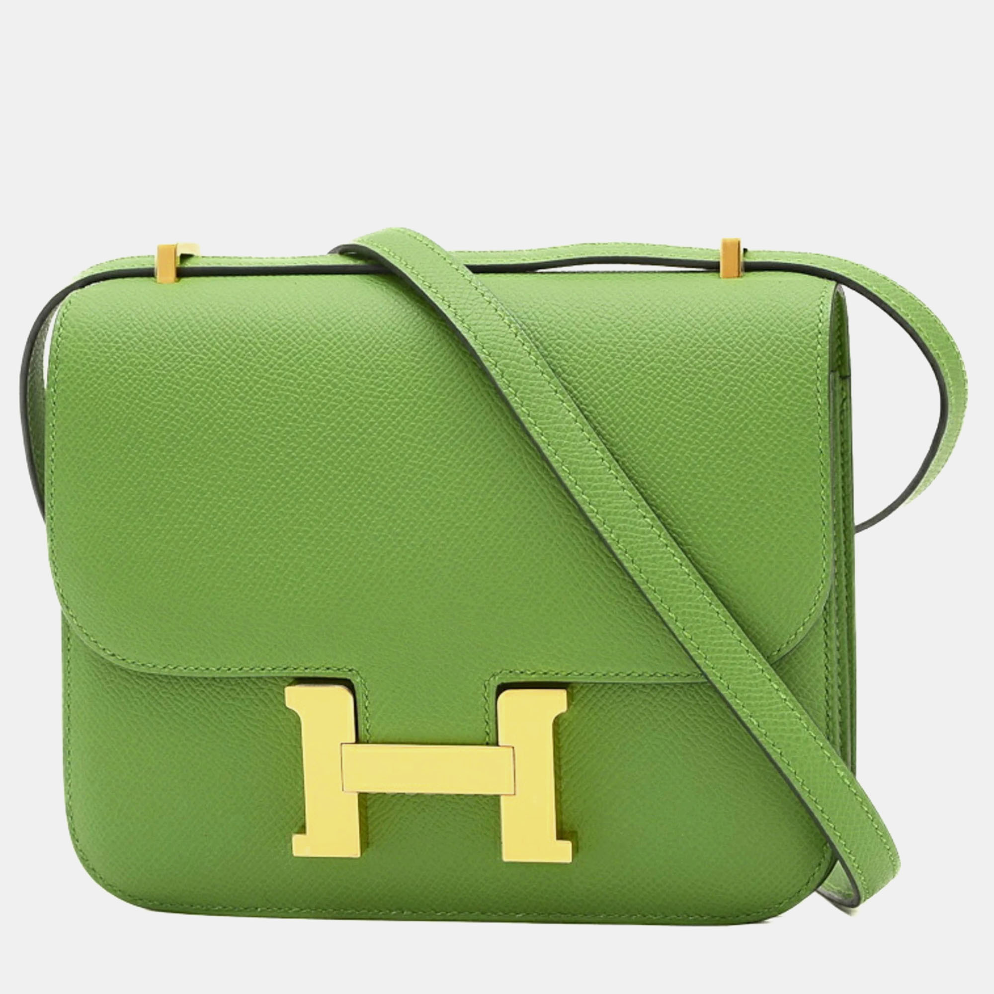 Hermes vert yucca epson constance 18 miroir shoulder bag