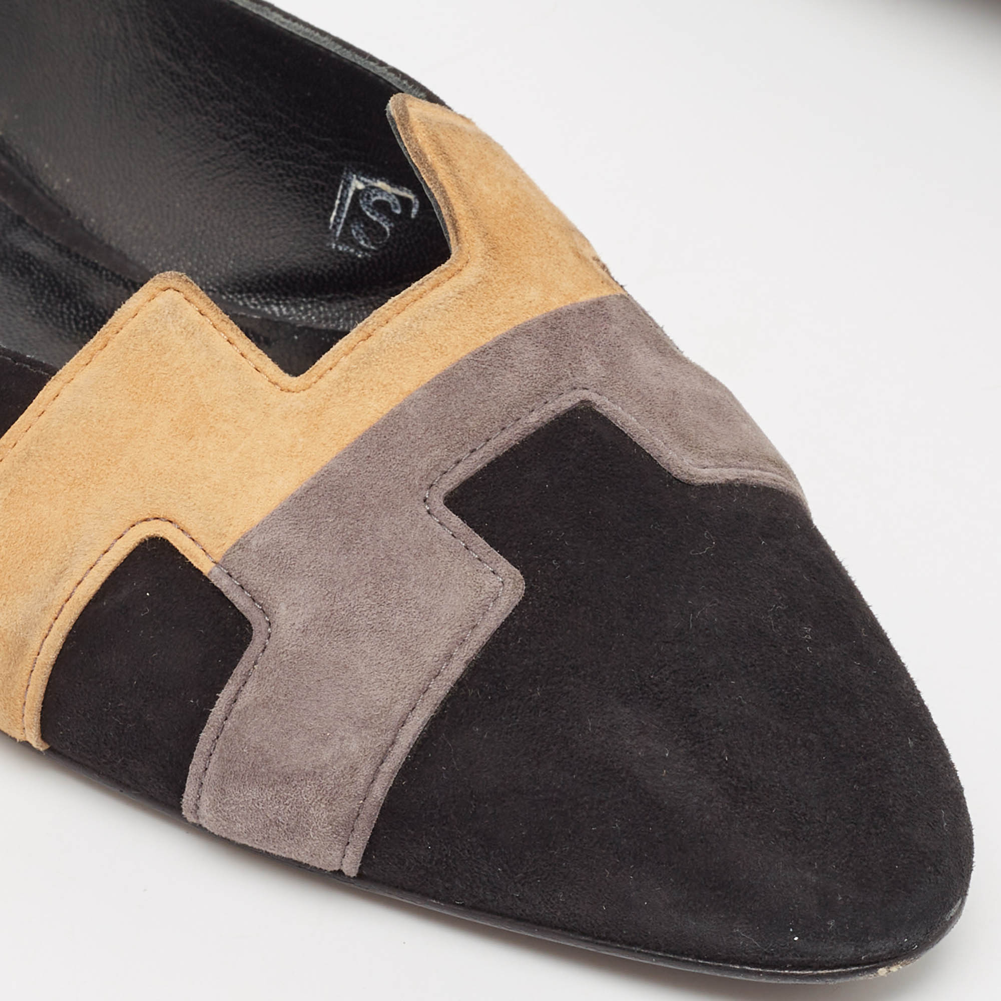 Hermes Tricolor  Suede Roxane Mules Size 38