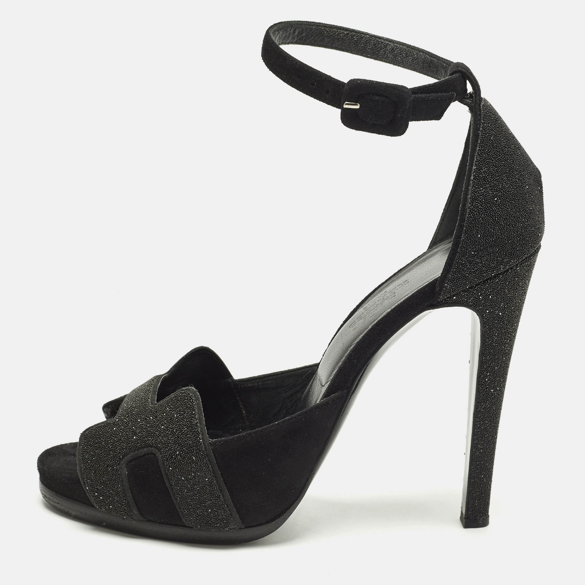 Hermes Initiale Crystal Embellished Size Black Suede Ankle Strap Sandals
Hermes Initiale Crystal Embellished Size Black Suede Ankle Strap Sandals