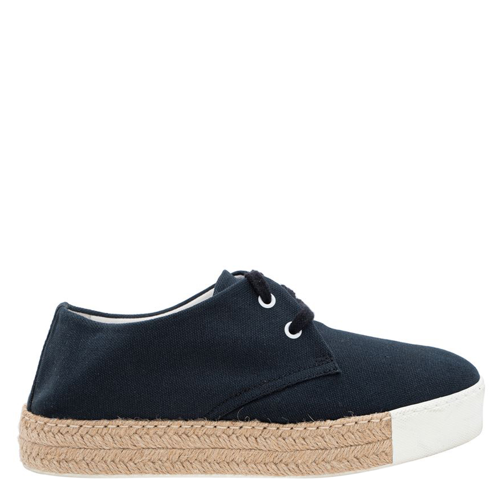 Image of Hermes Navy Blue Suede Rosa Espadrille Sneakers