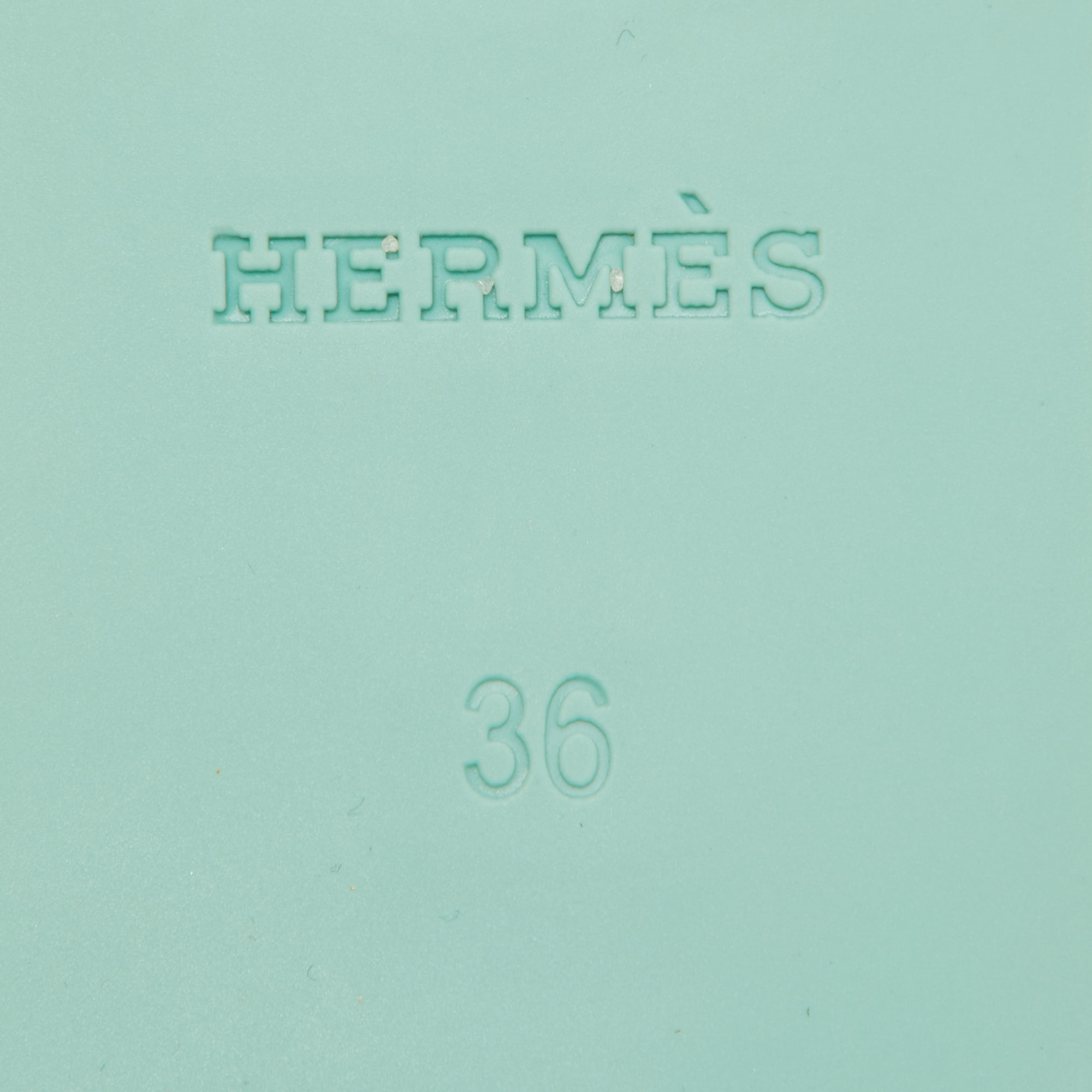 Hermes Mint Green Rubber Egerie Thong Flat Slides Size 36