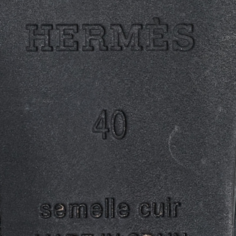 Hermes Black Patent Leather Ilana Espadrille Wedge Sandals Size 40