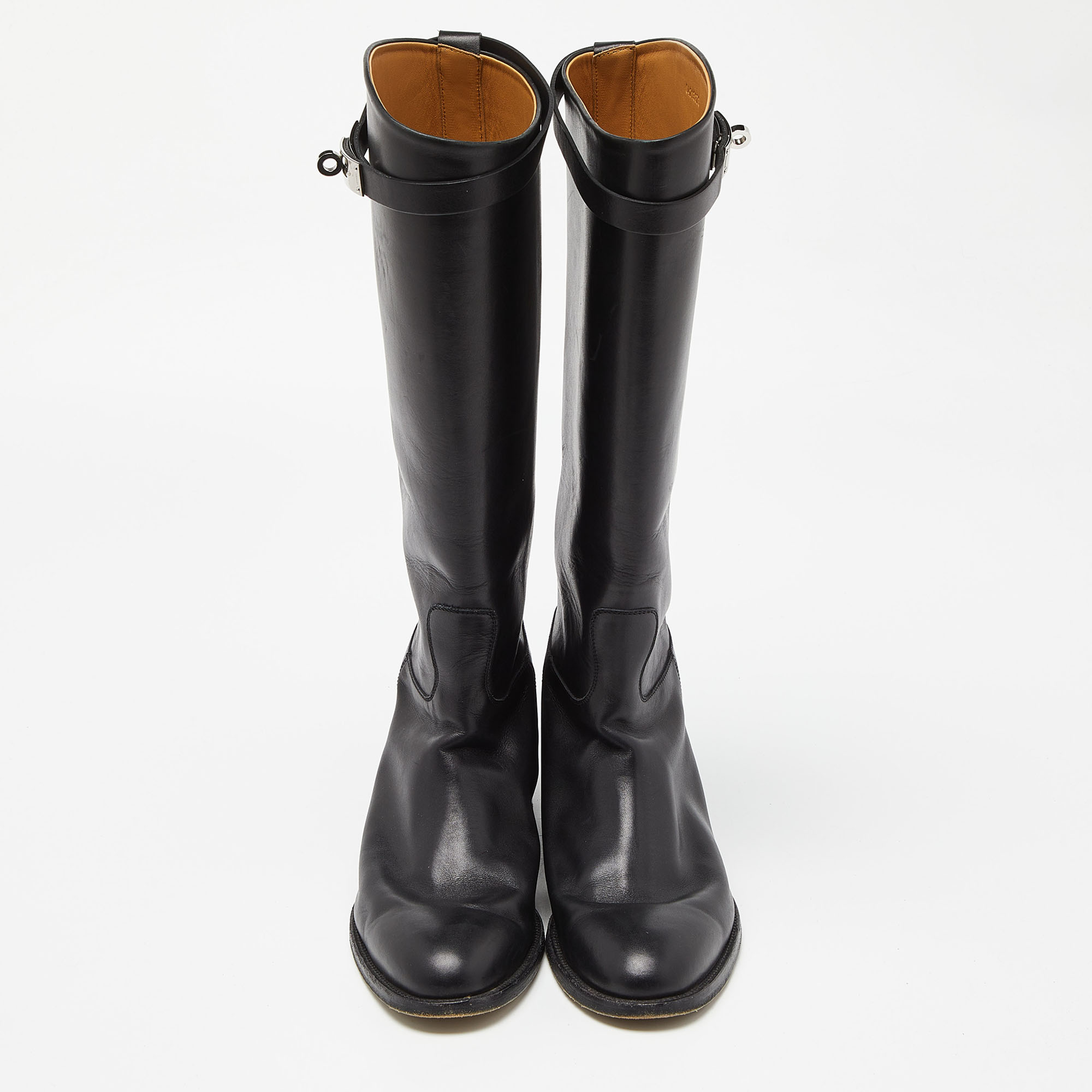 Hermes Black Leather Jumping Boots Size 40