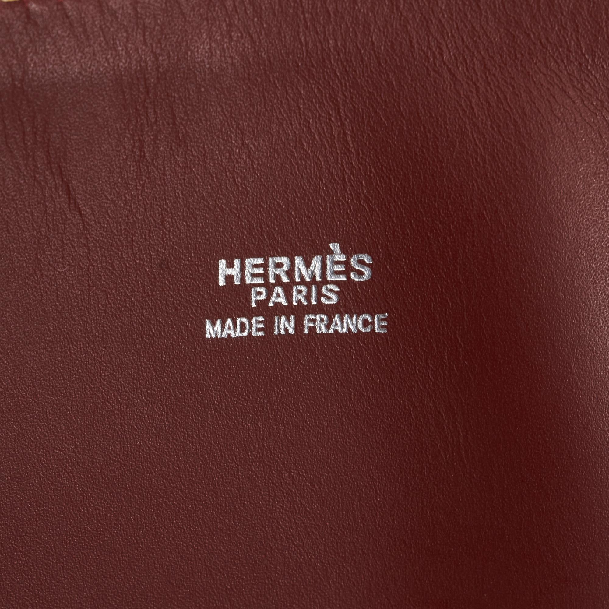 Hermes Beige/Burgundy Toile Bolide 35