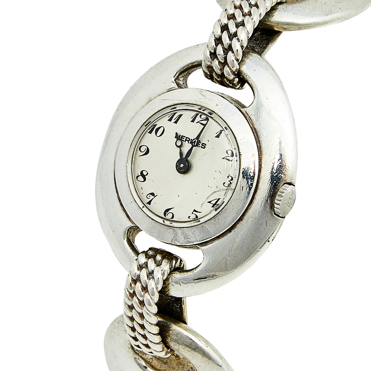 Hermes White Silver Vintage Women's Wristwatch 
Hermes White Silver Vintage Women's Wristwatch