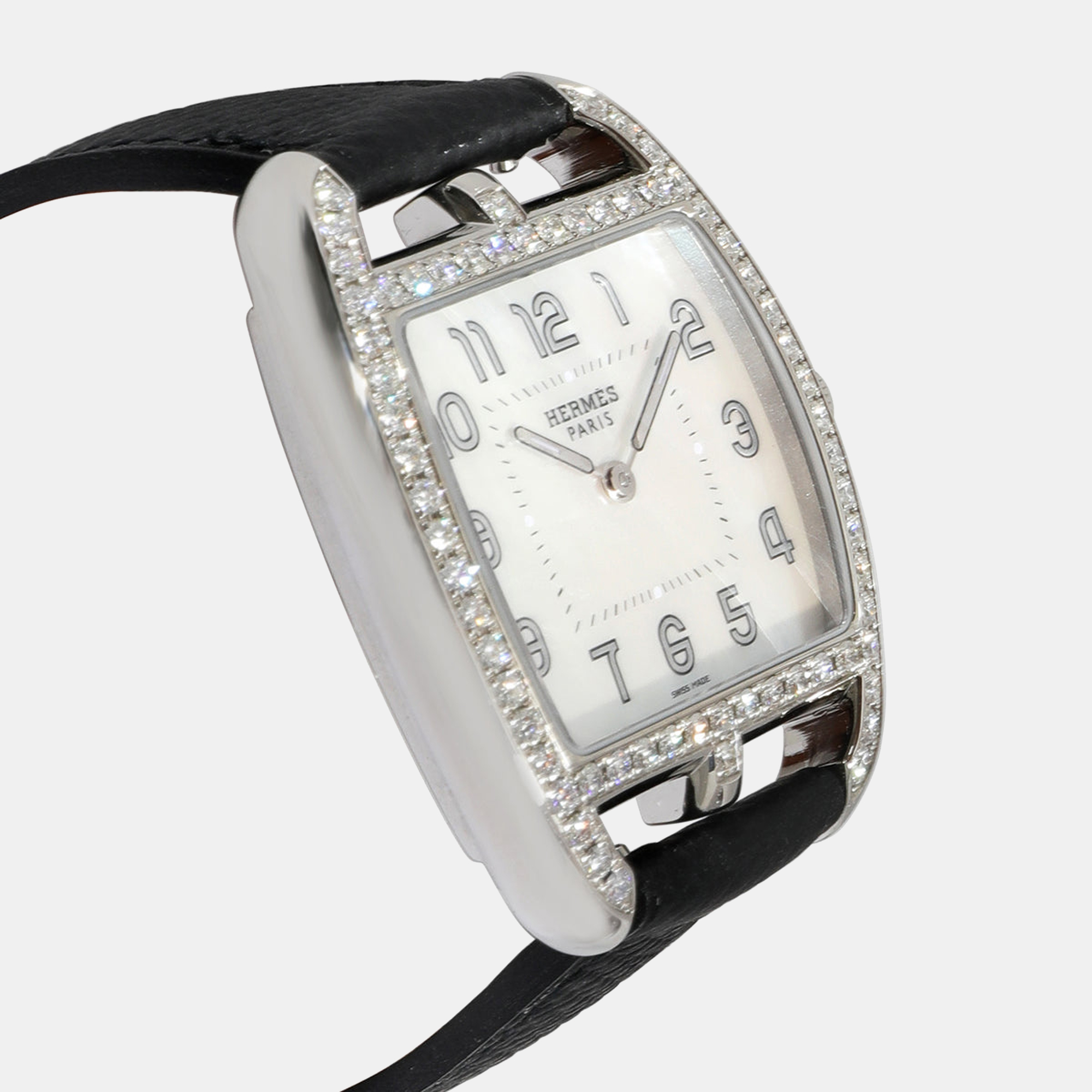 Hermes MOP Diamonds Stainless Steel Cape Cod CT1.730.212.MNO Women's Wristwatch 33 Mm