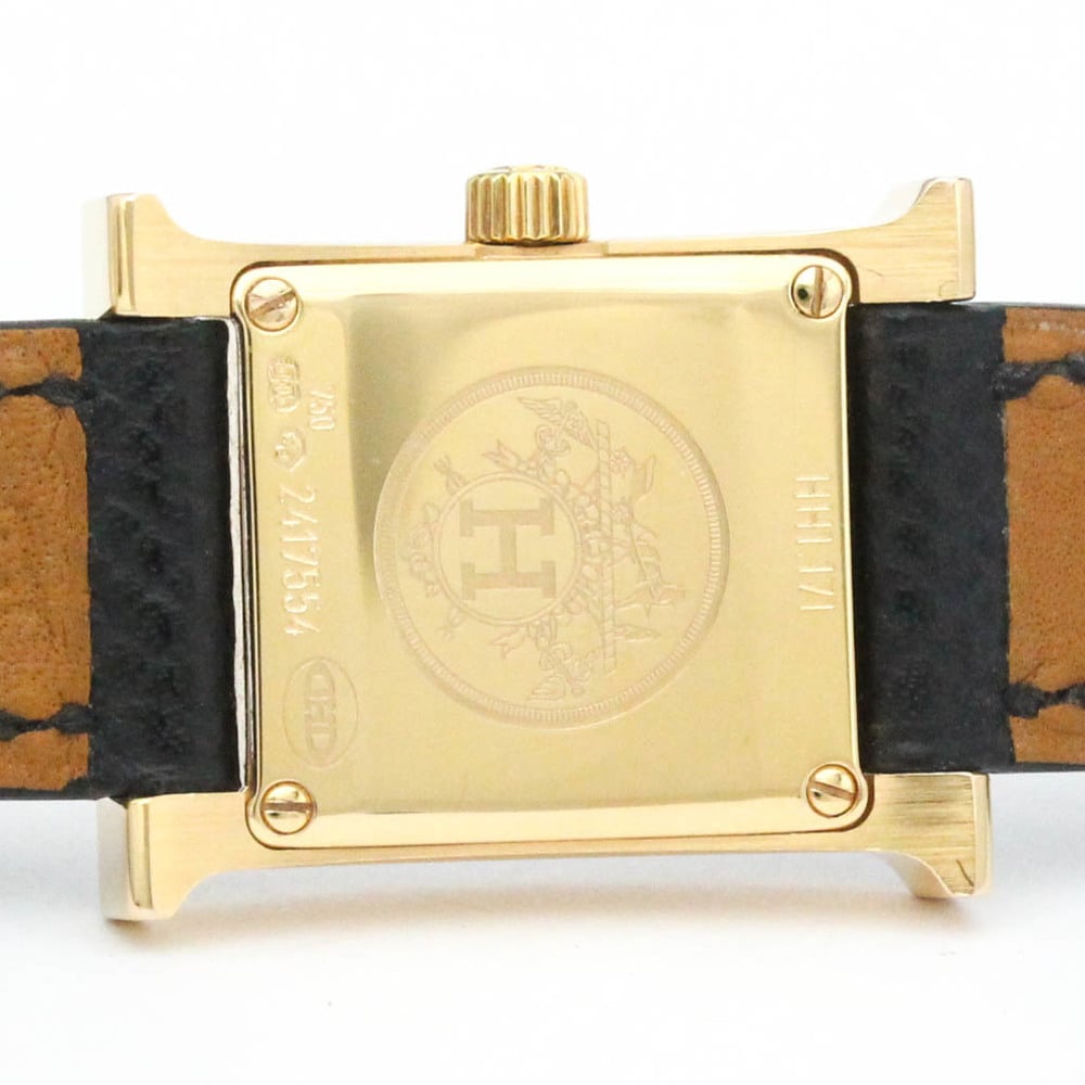 Hermes MOP Diamonds 18K Rose Gold HH1.171 Women's Wristwatch 17 Mm