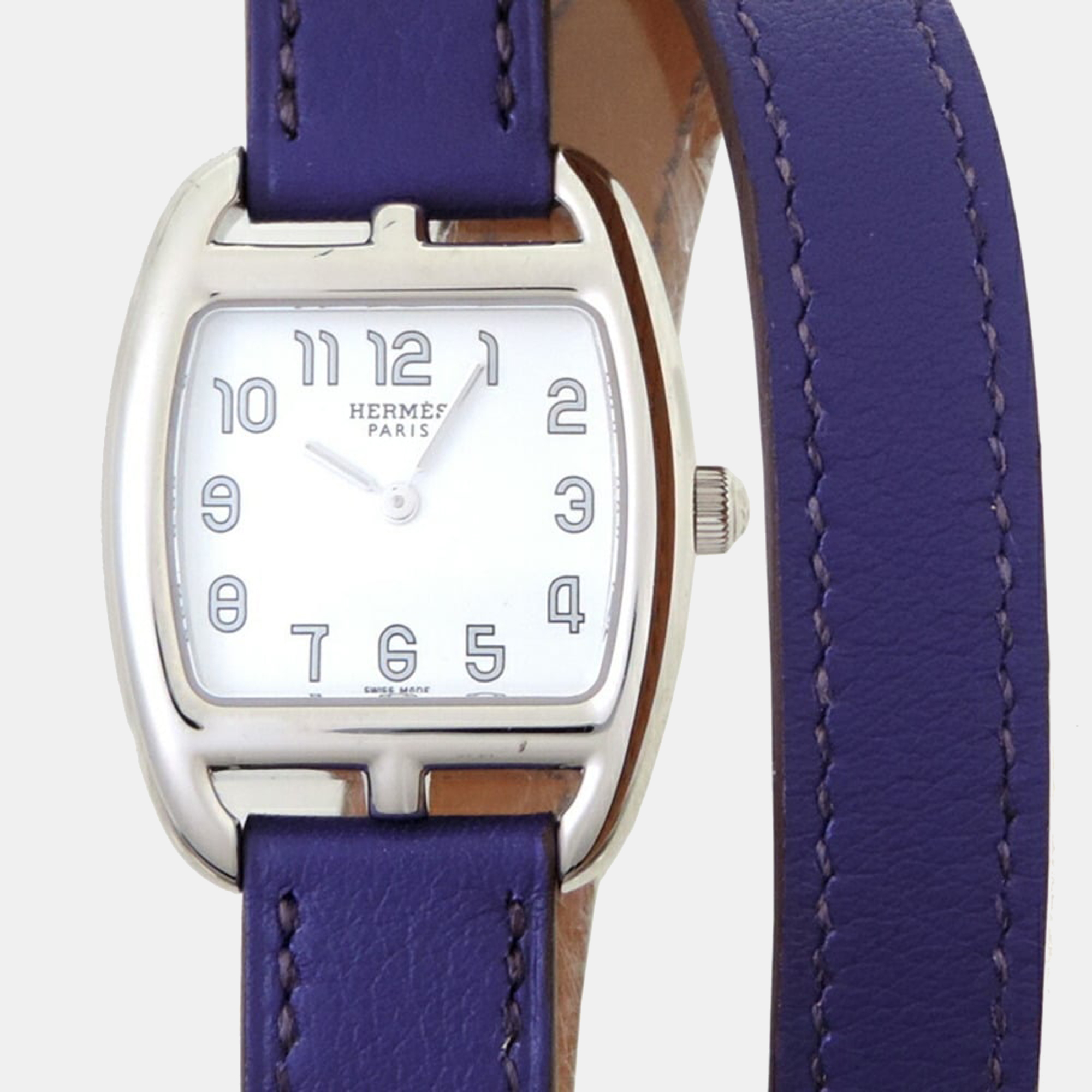 Hermes White Stainless Steel Cape Cod CT1.210.130/WW9K2 Women's Wristwatch 27 Mm