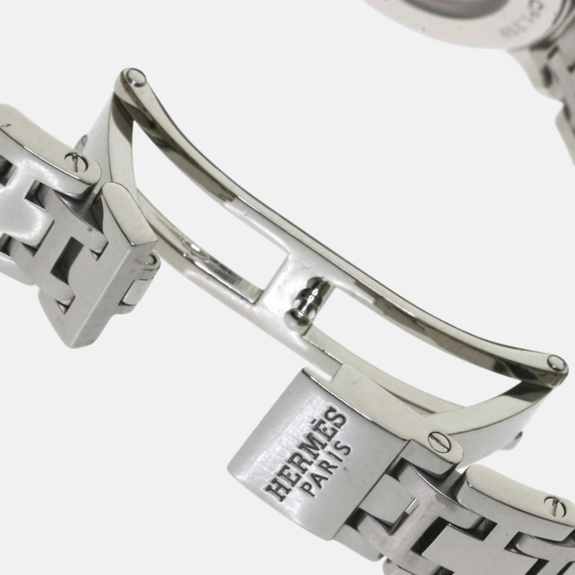 Hermes MOP Stainless Steel Clipper CP1.210 Women's Wristwatch 24.5 Mm