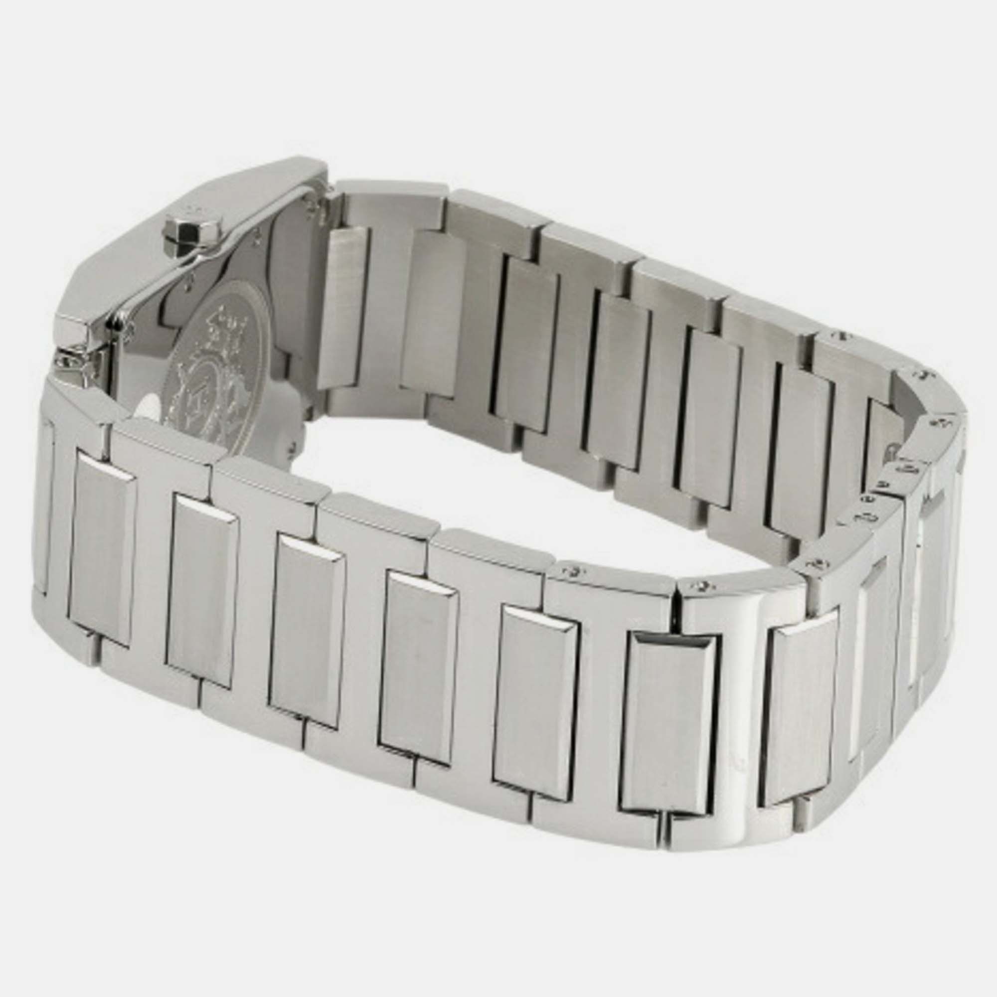 Hermes Black Stainless Steel Tandem TA1.710 Quartz Women's Wristwatch 25 Mm
