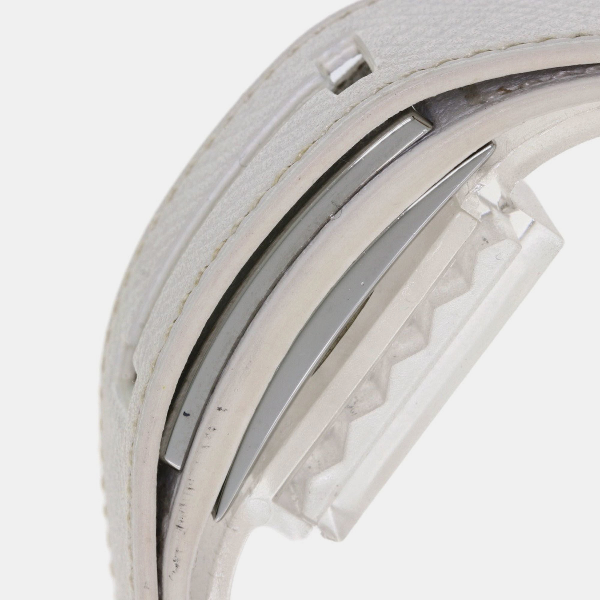 Hermes White Stainless Steel Cherche CM1.210 Quartz Women's Wristwatch 9 Mm