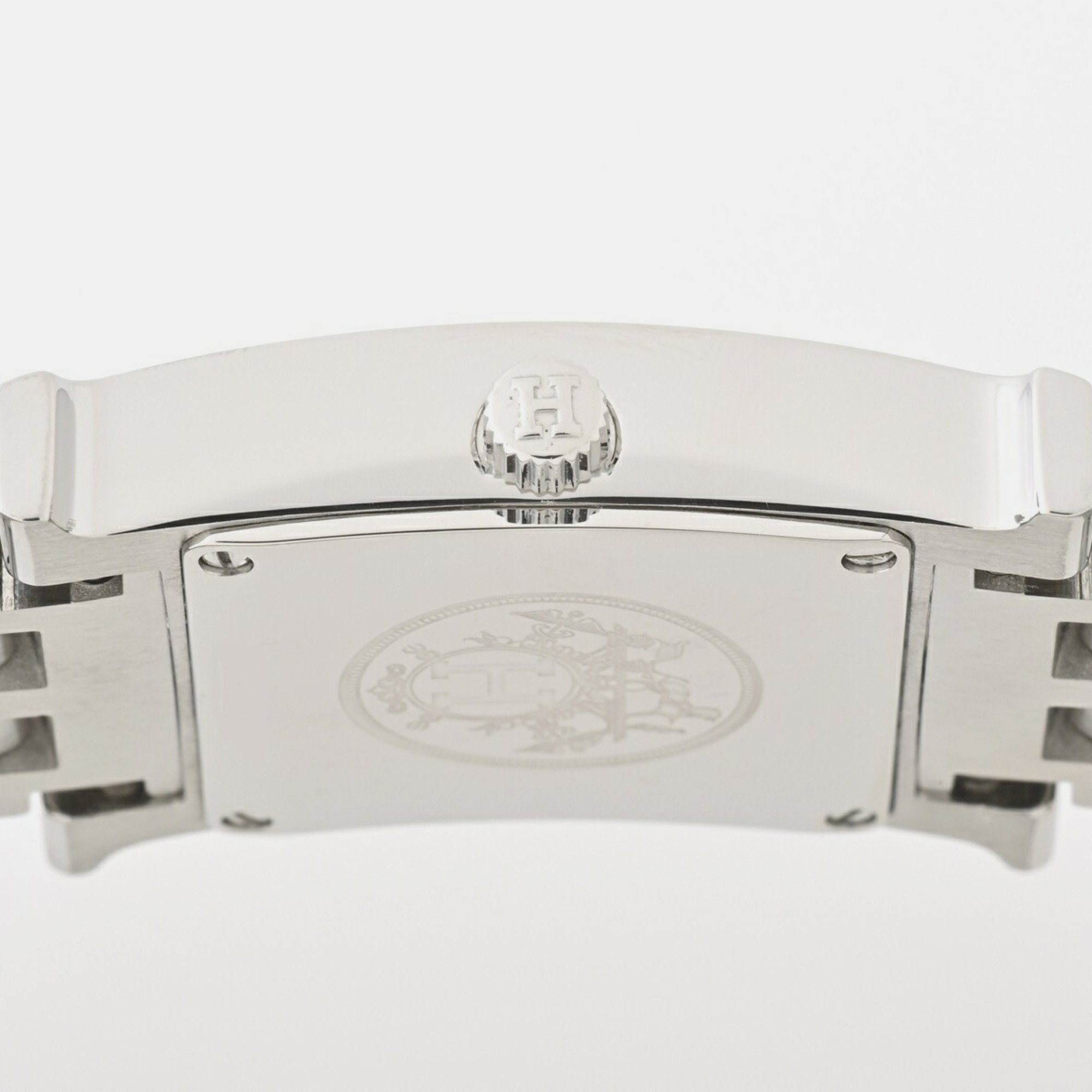 Hermes White Stainless Steel Heure H HH1.210 Quartz Women's Wristwatch 24 Mm