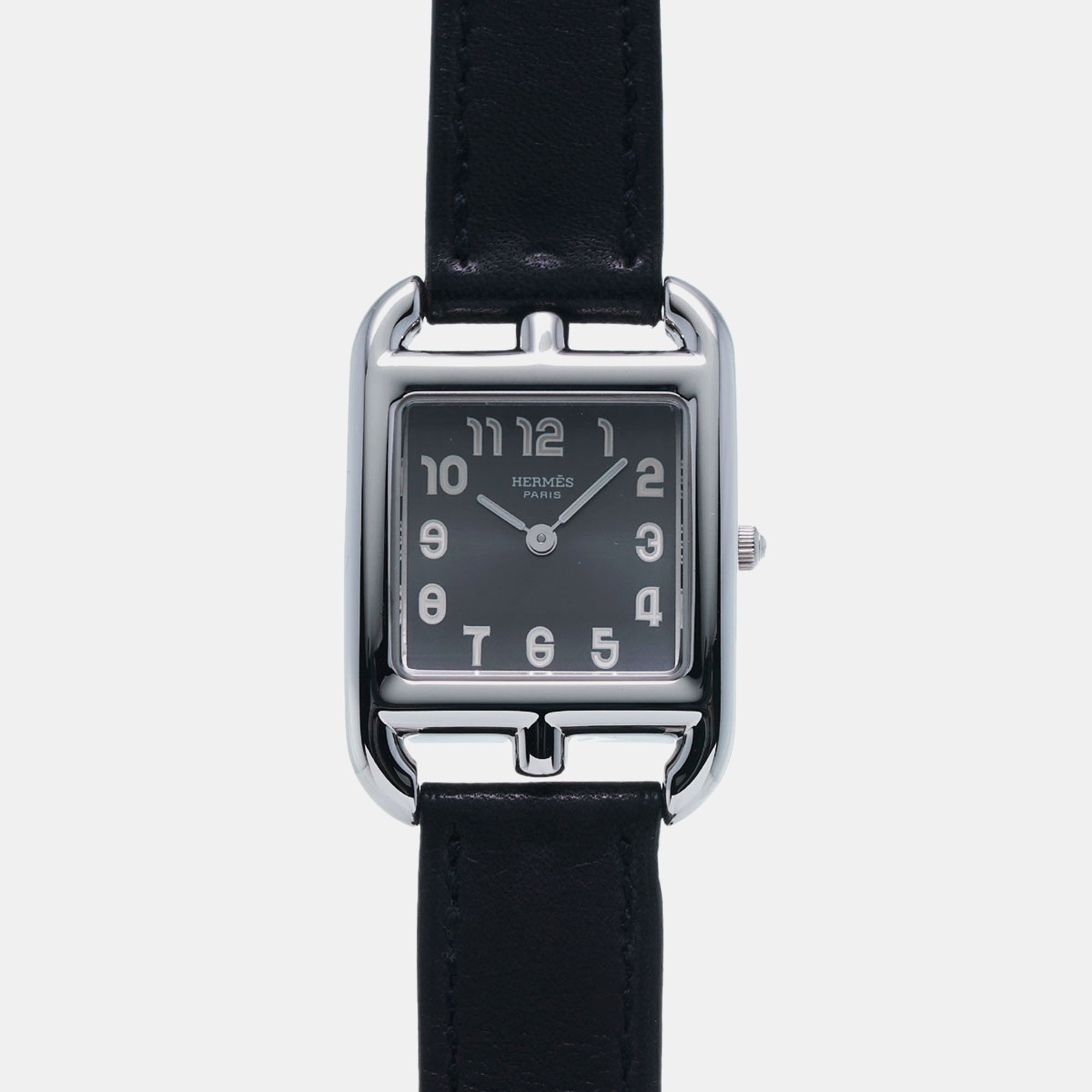 Hermes black stainless steel cape cod quartz women's wristwatch 23 mm