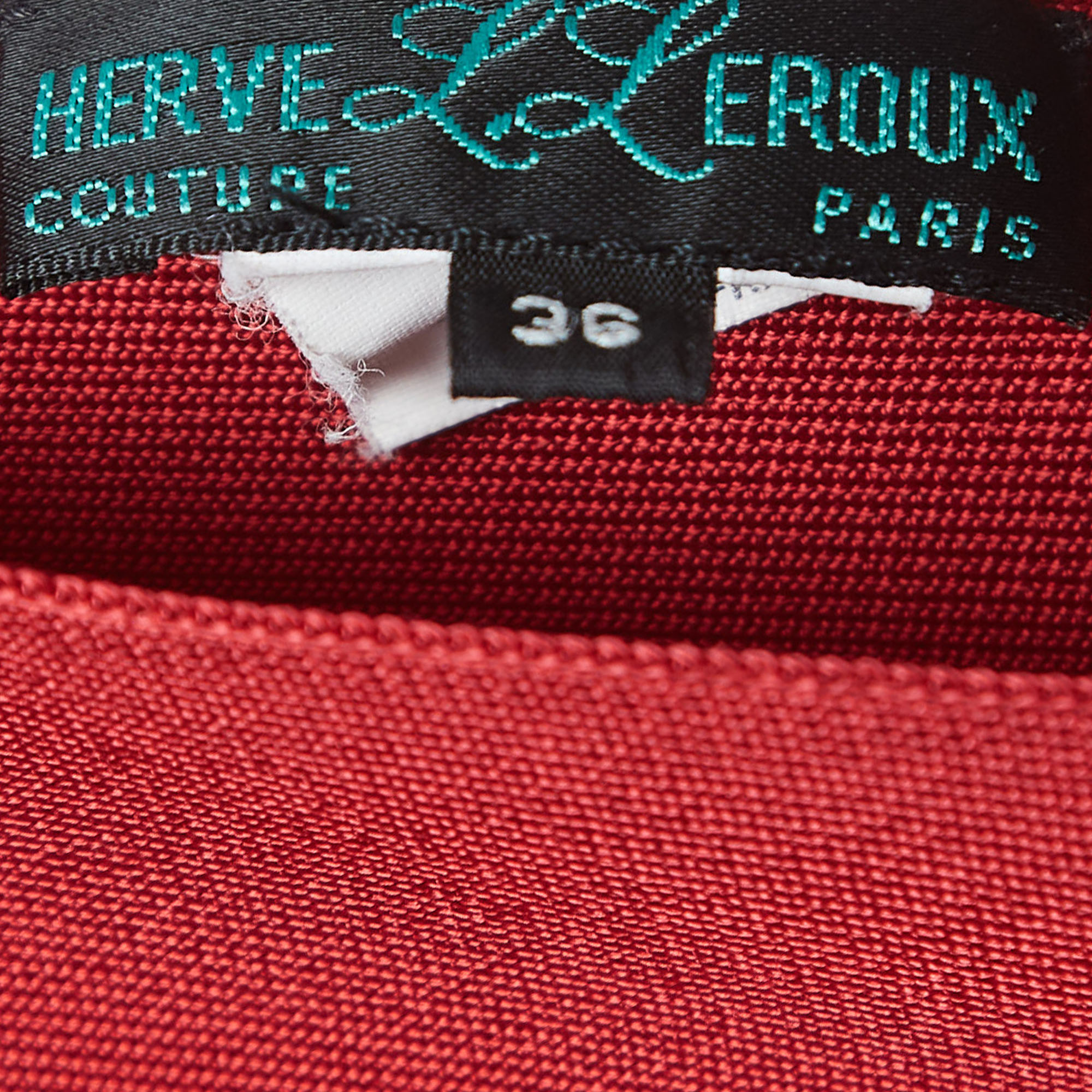 Herve L Leroux Vintage Red Knit Mini Bodycon Dress XS