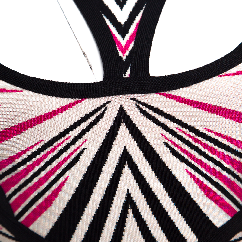 Herve Leger Aztec Pattern Jacquard Knit Cutout Detail A Line Anaya Dress XXS
