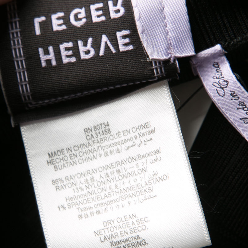 Herve Leger Black Knit Cutout Detail Ribbed Trim Bandage Top S