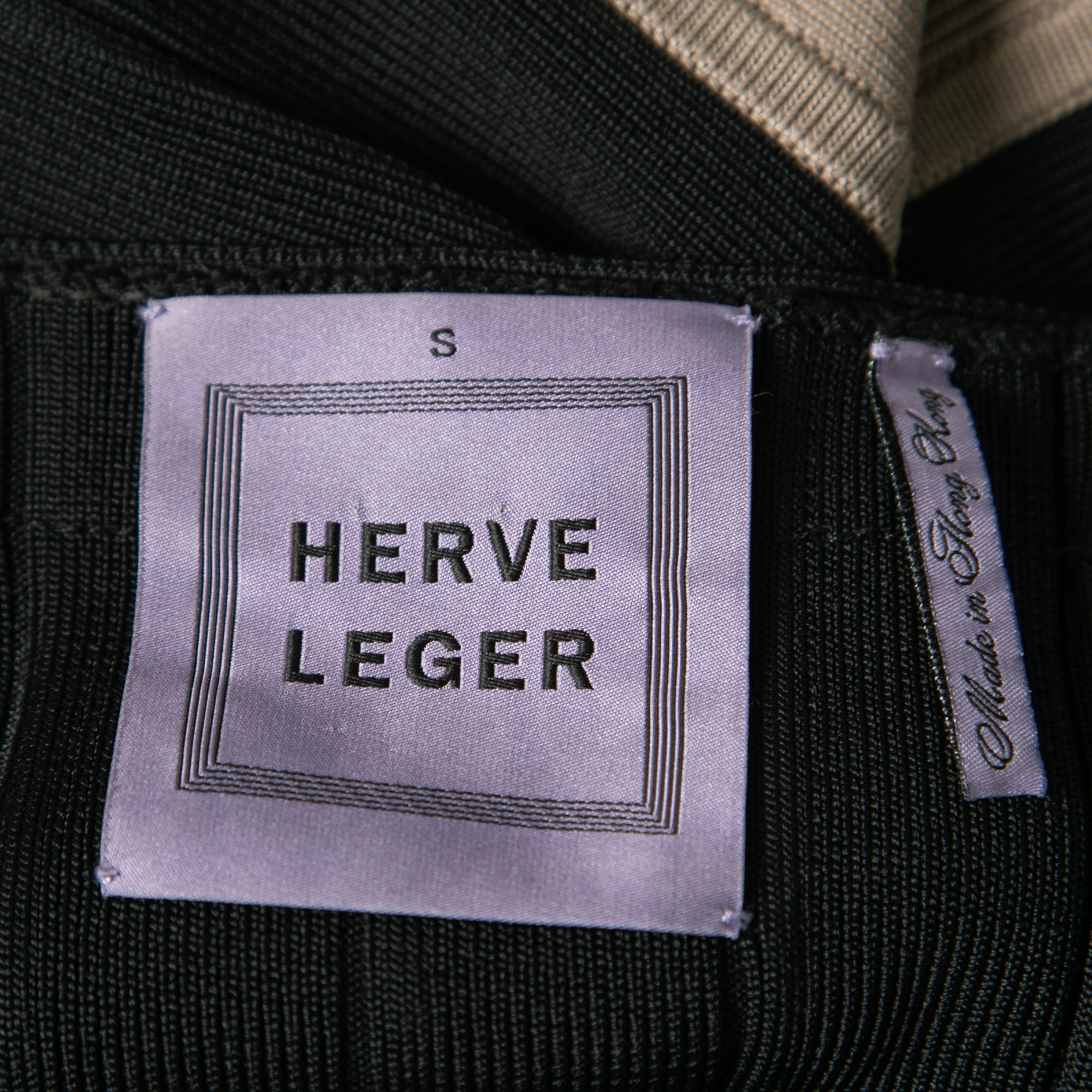 Herve Leger Colorblock Knit Halter Neck Bandage Dress S