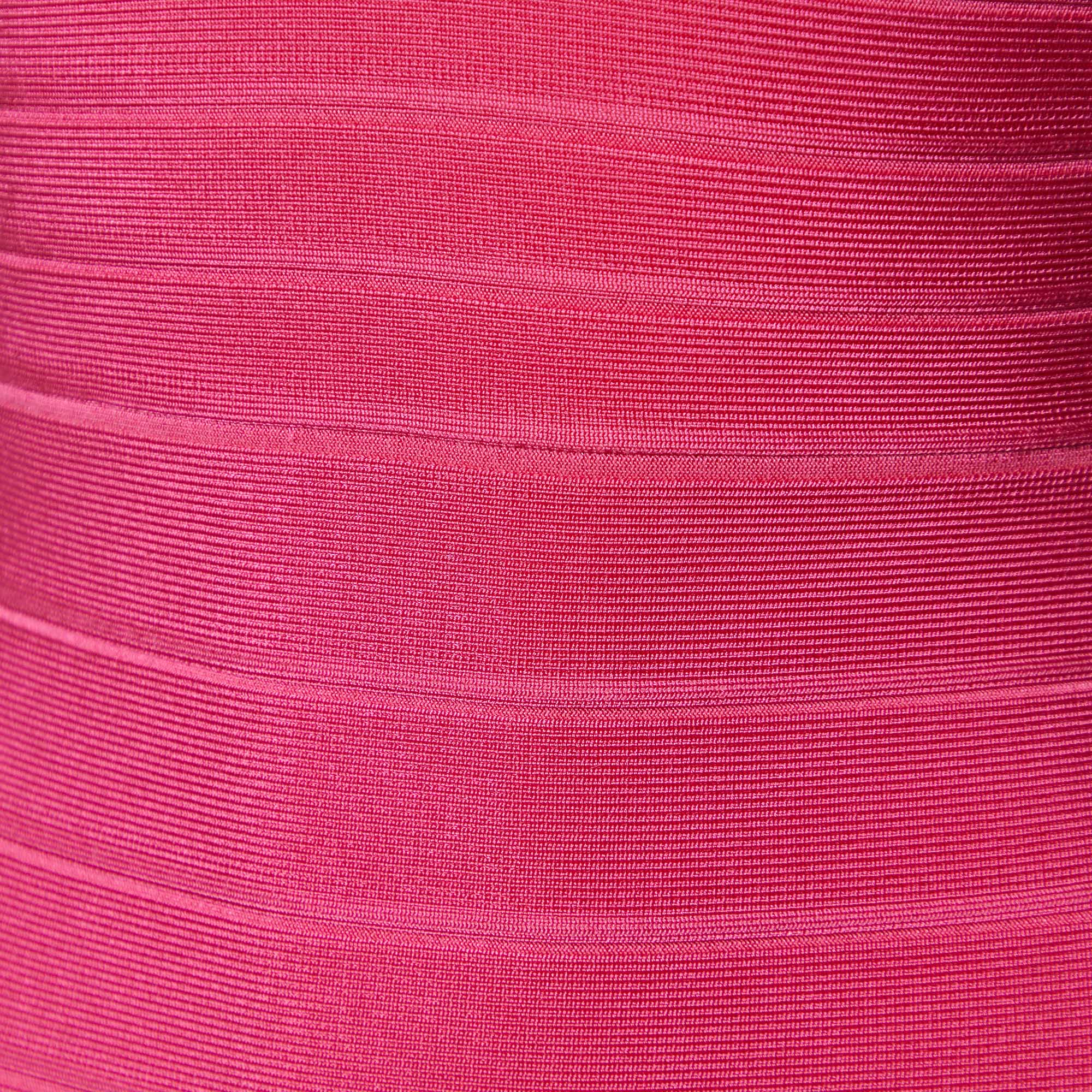 Herve Leger Pink Knit Mini Bandage Dress XXS