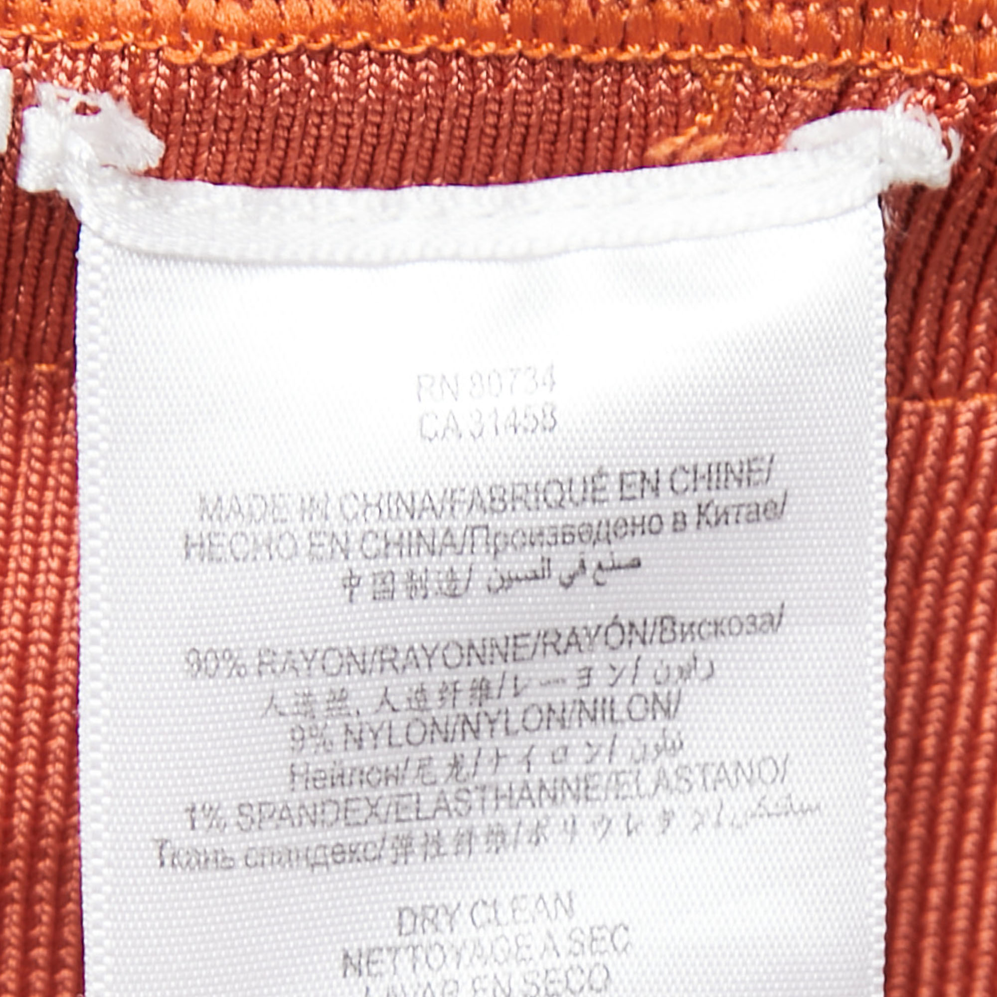 Herve Leger Orange Knit Bandage Short Dress XS