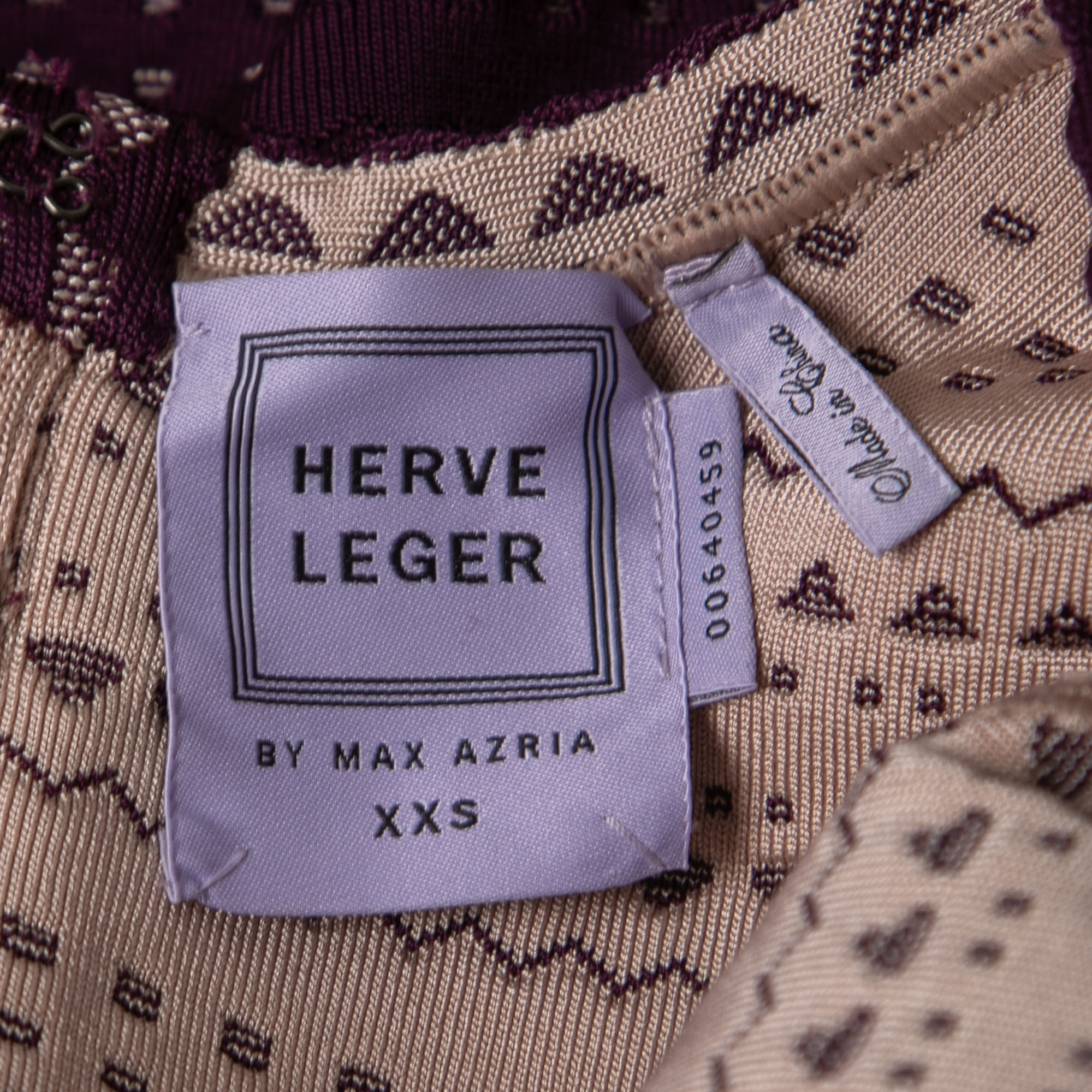 Herve Leger Purple Perforated Knit Cold Shoulder Bodycon Dress XXS