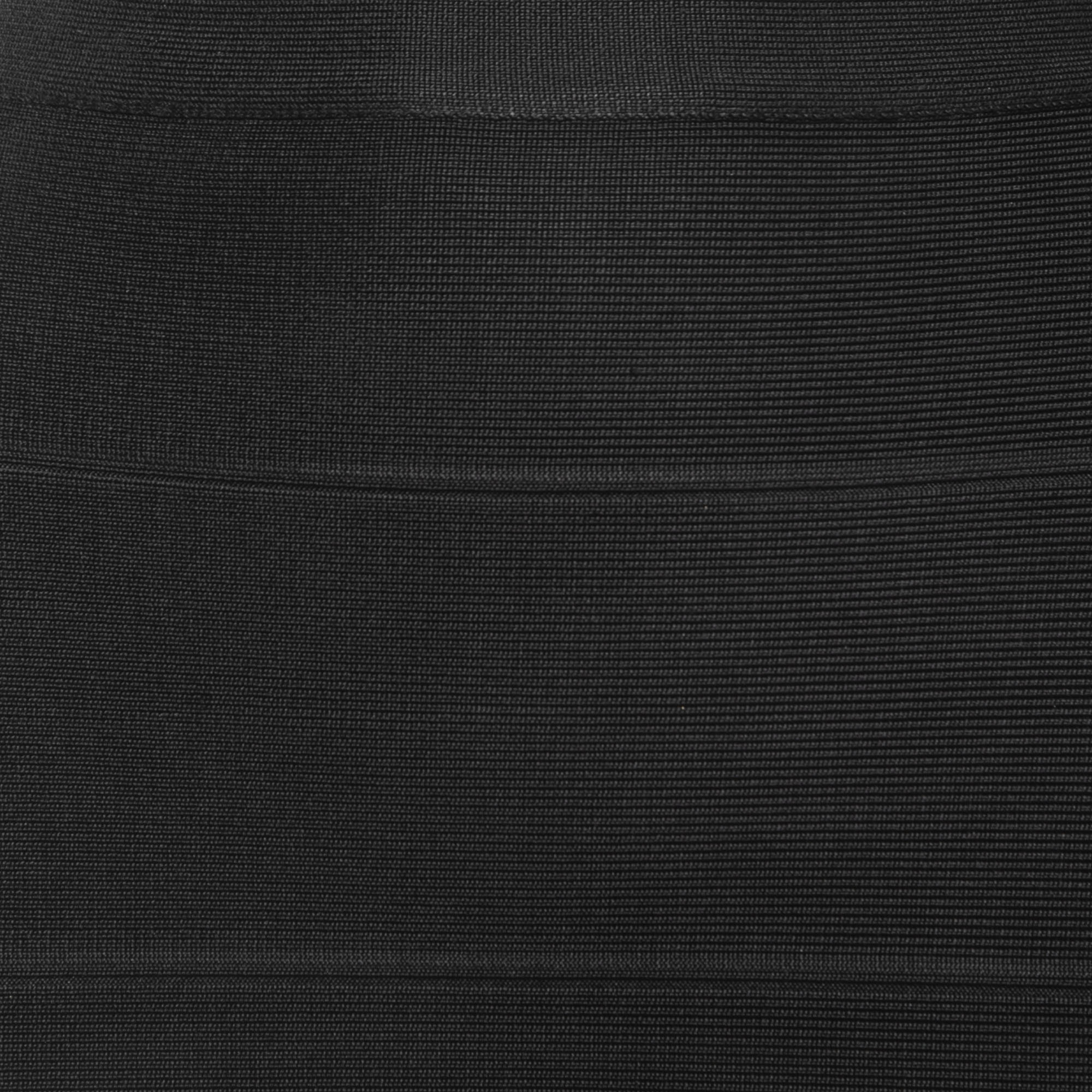 Herve Leger Black Knit Bandage Mini Skirt XXS