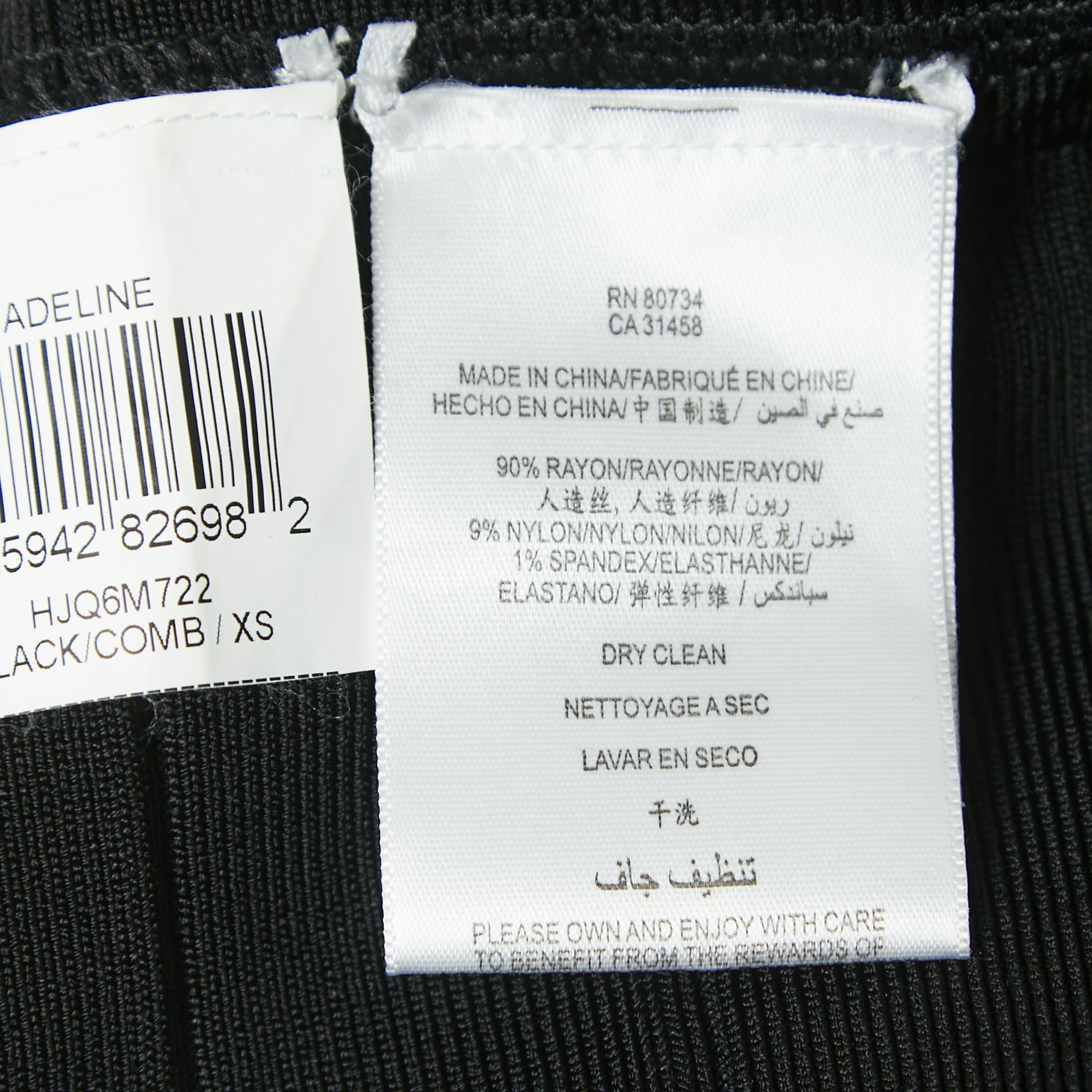 Herve Leger Black Knit Sleeveless Mini Bandage Dress XS