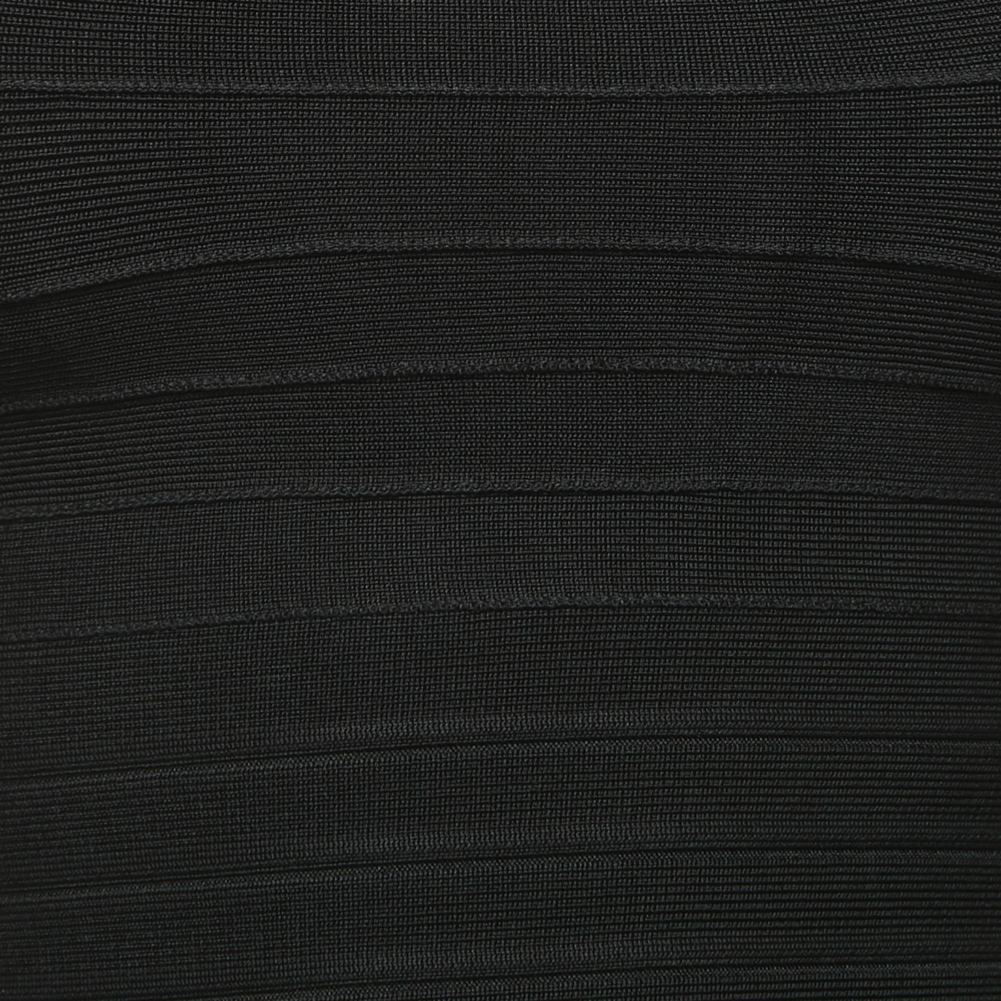 Herve Leger Black Knit Sleeveless Mini Bandage Dress XS