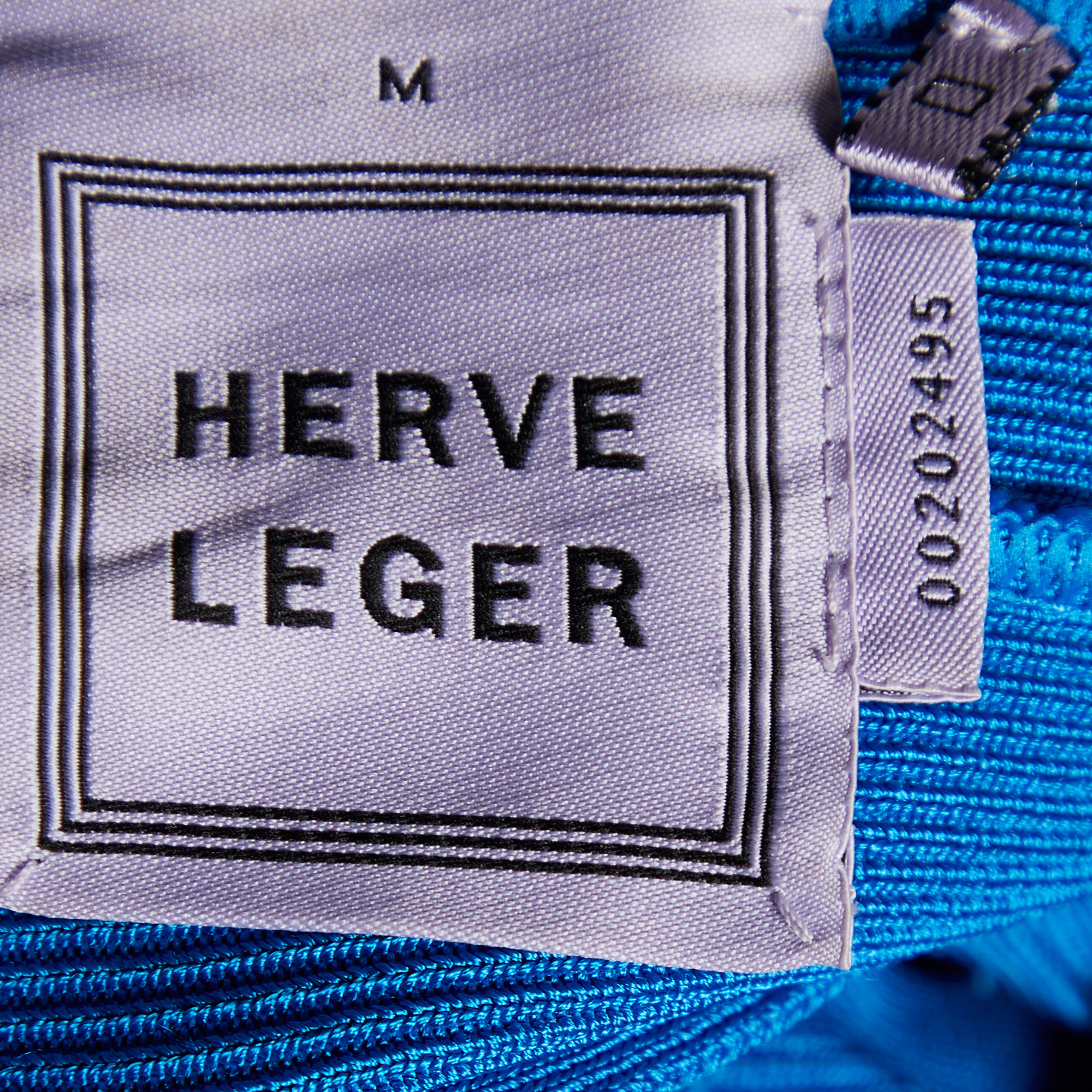 Herve Leger Blue Cutout Detail Bandage Mini Dress M