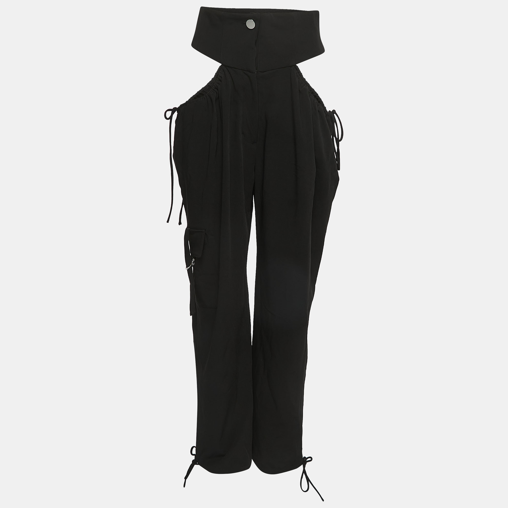 Hours Black Synthetic Suki Cut-out Joggers M