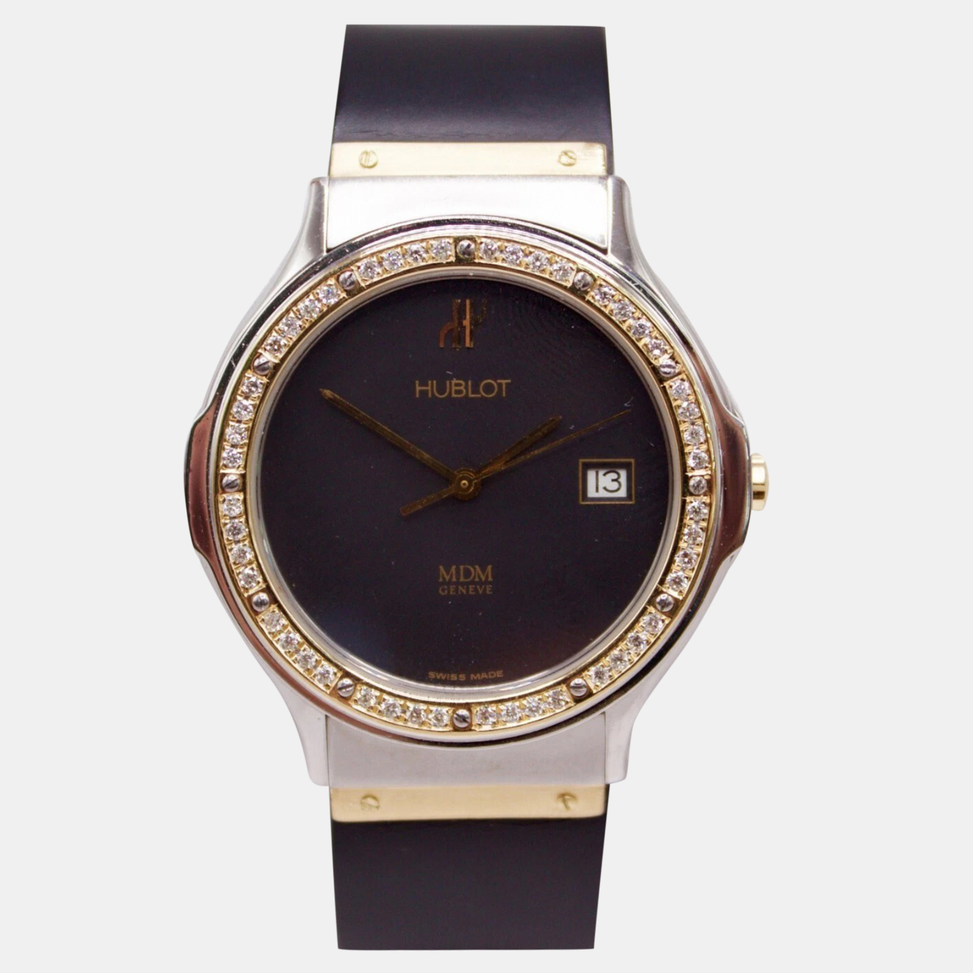 Hublot Black Customised Diamond Stainless Steel Classic Depose Quartz Women's Wristwatch 36 mm
Hublot Black Customised Diamond Stainless Steel Classic Depose Quartz Women's Wristwatch 36 mm